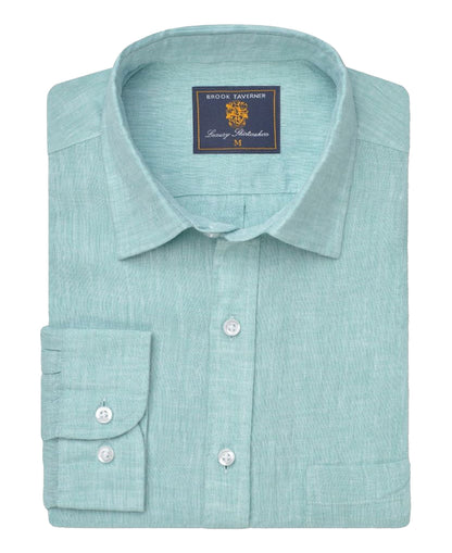 Pure Linen Long Sleeve Shirt - Mint