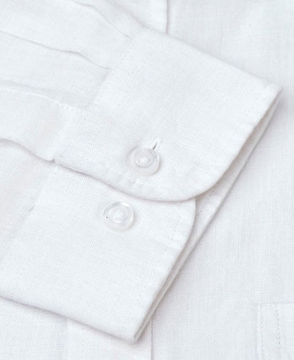 Pure Linen Long Sleeve Shirt - Optic White