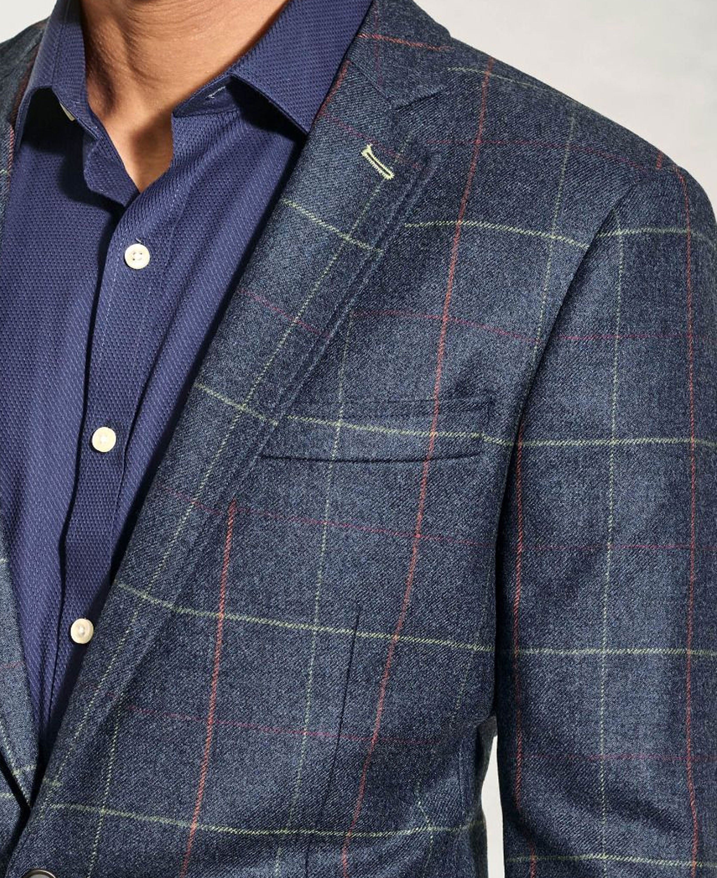 Magnum Wool Tailored Jacket - Navy Check