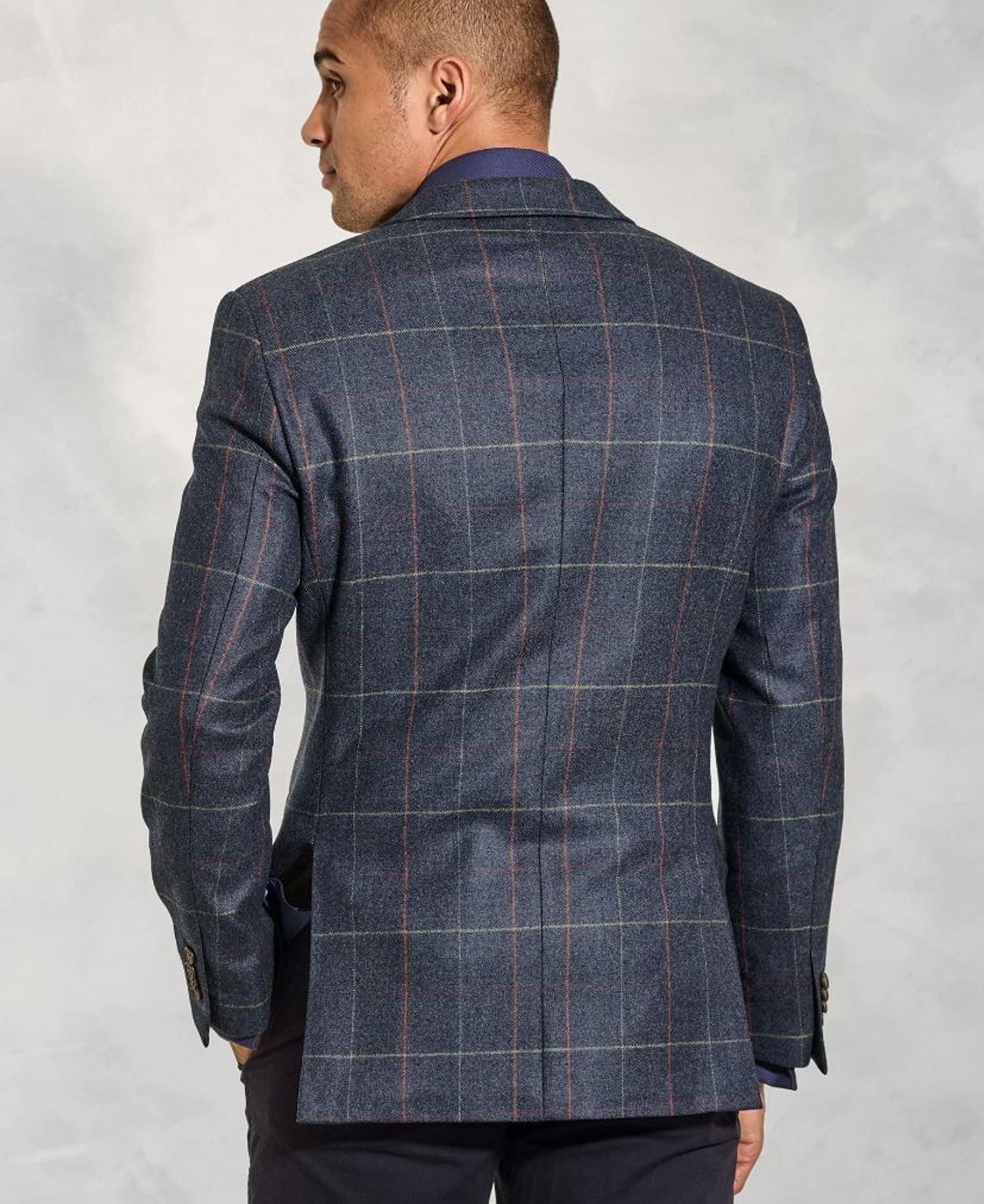 Magnum Wool Tailored Jacket - Navy Check