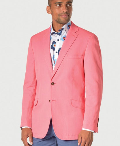 Tatton Washed Cotton Linen Jacket - Soft Pink