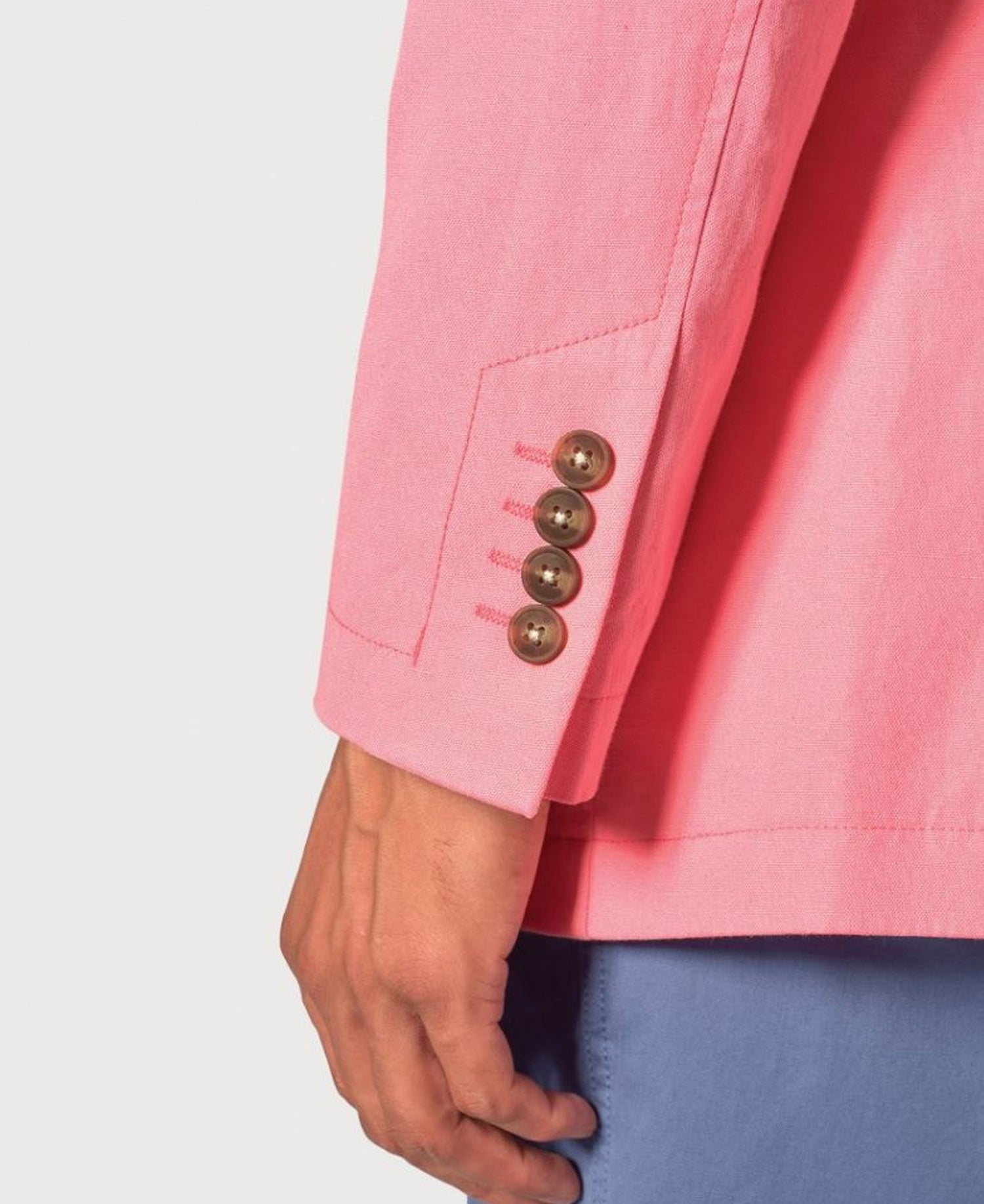 Tatton Washed Cotton Linen Jacket - Soft Pink