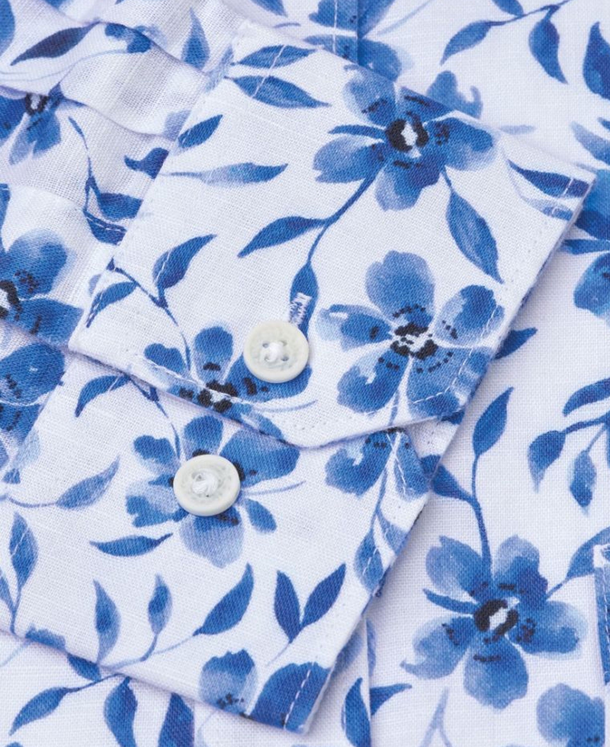 Watercolour Large Floral Shirt - Blue