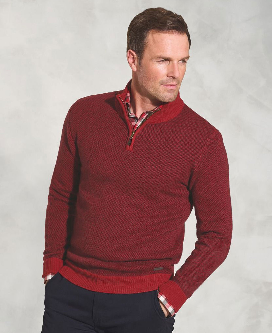 Watson 1/4 Zip Jumper - Red