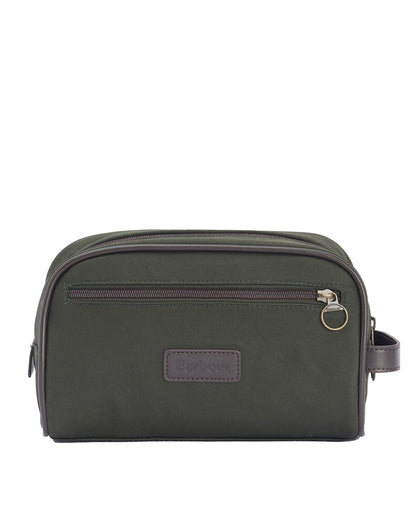 Wax Washbag - Olive/Brown