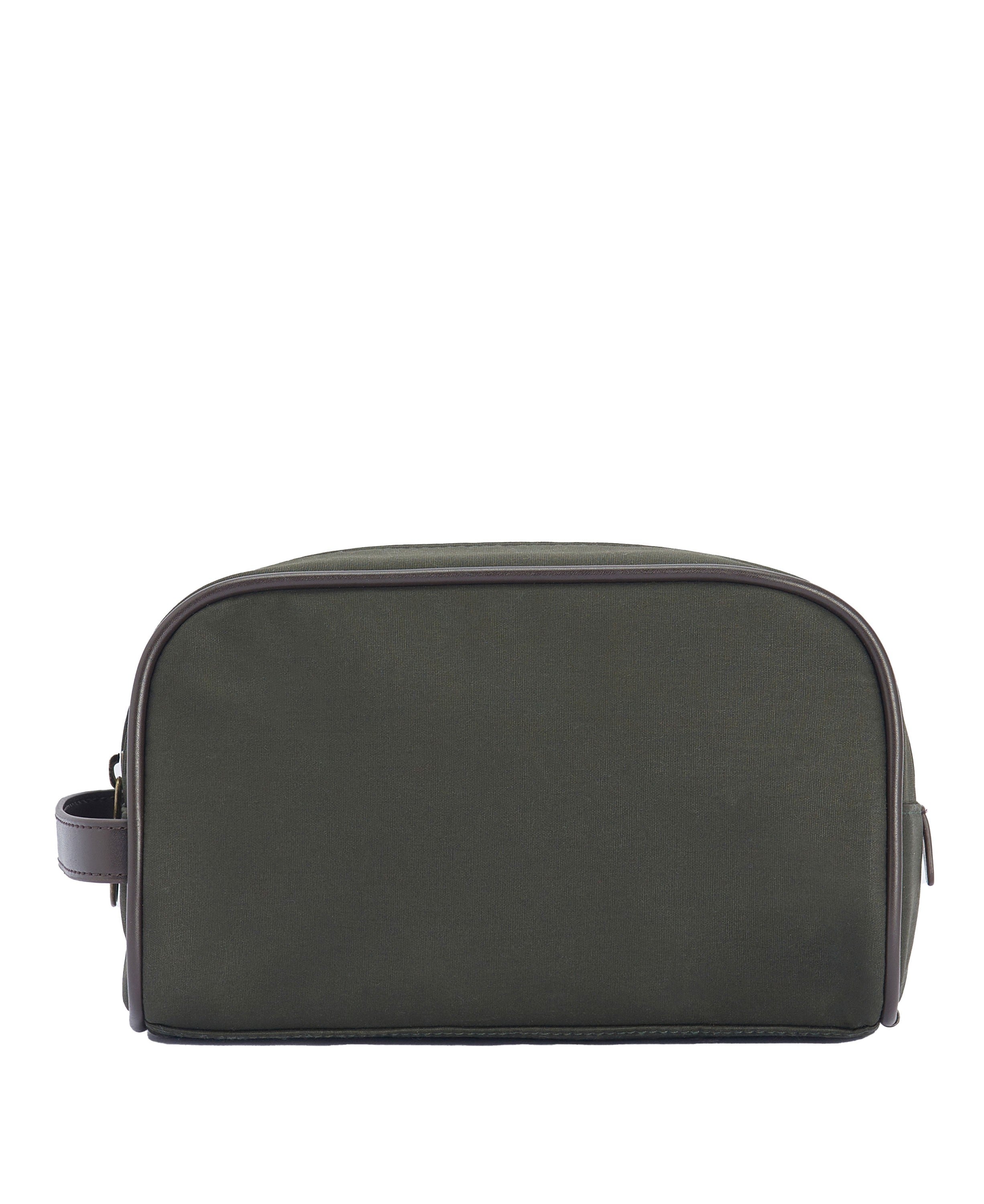 Wax Washbag - Olive/Brown