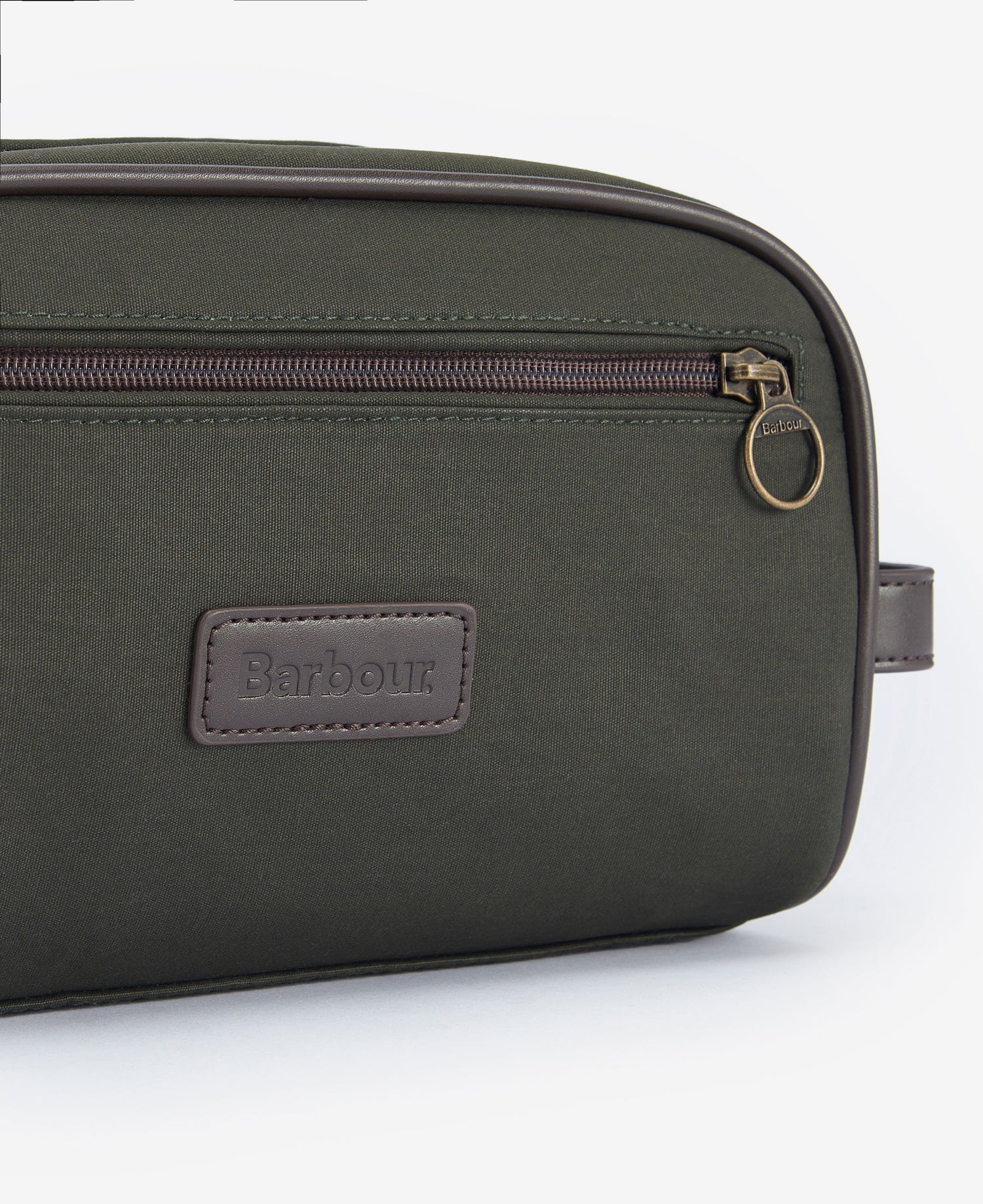 Wax Washbag - Olive/Brown