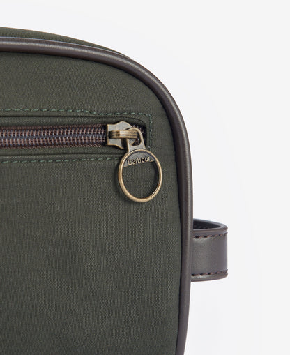 Wax Washbag - Olive/Brown