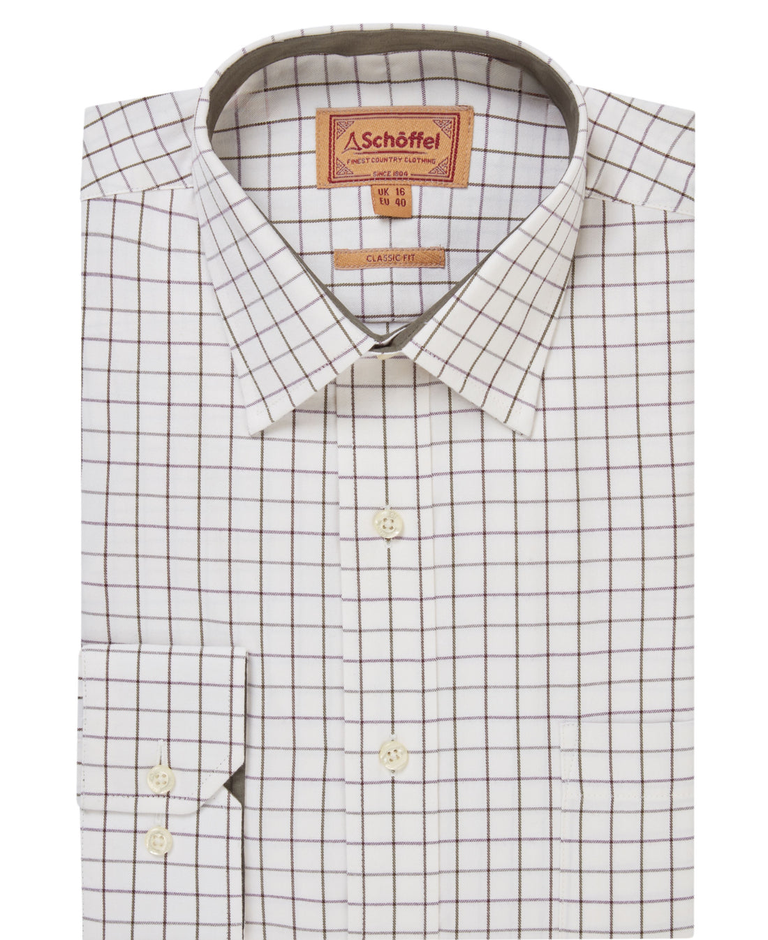 Burnham Tattersall Classic Shirt - Dark Olive Tattersall