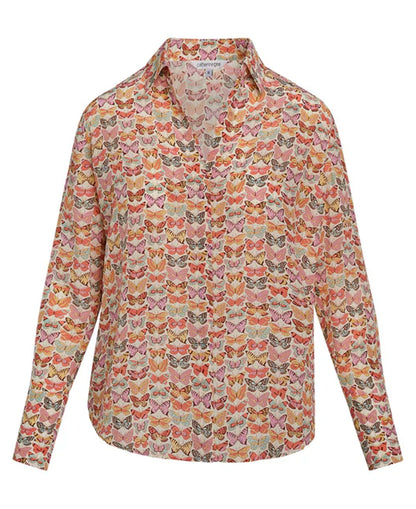 Daria French Cuff Silk Blouse - Classic Butterfly