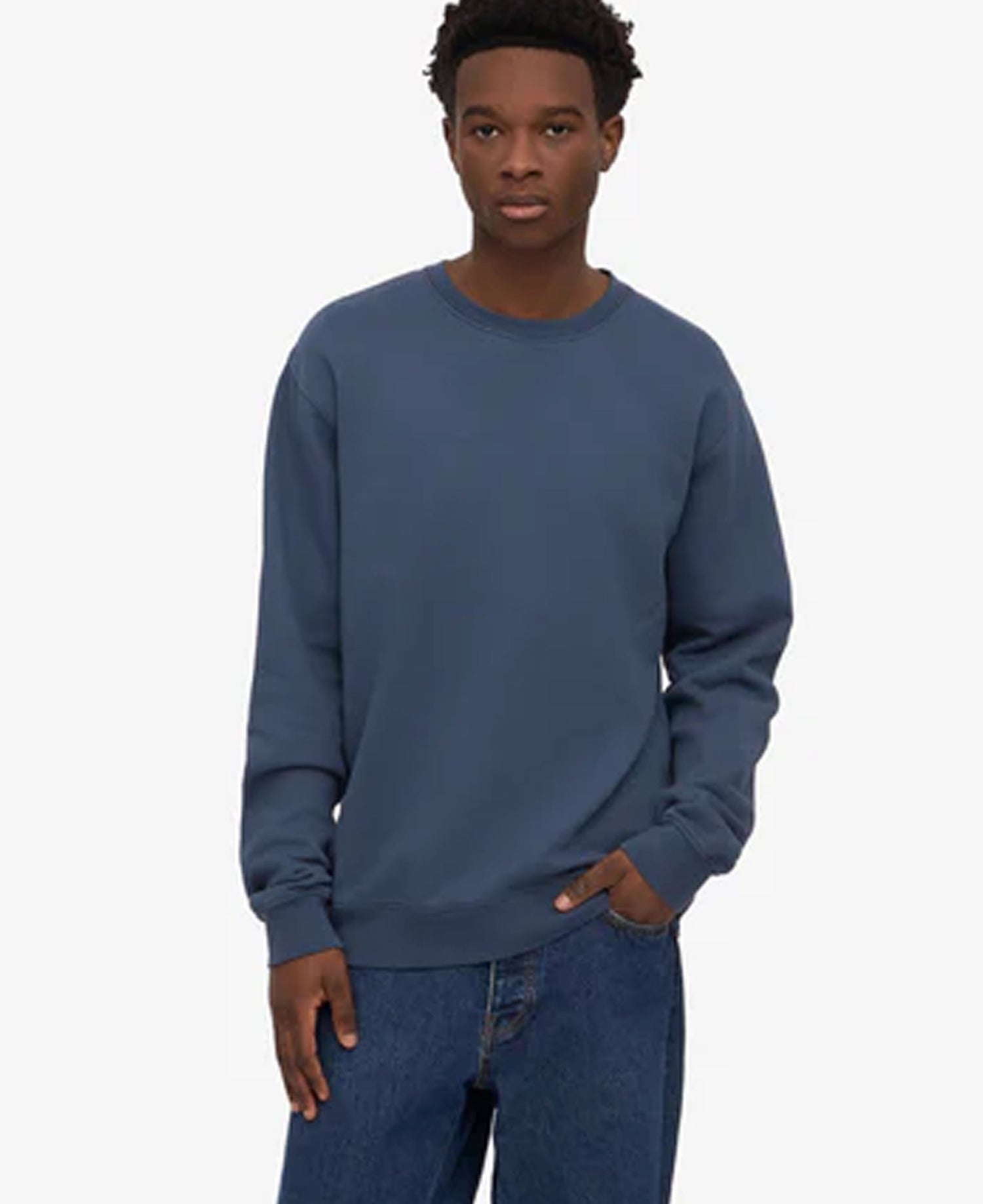 Classic Organic Crew - Petrol Blue