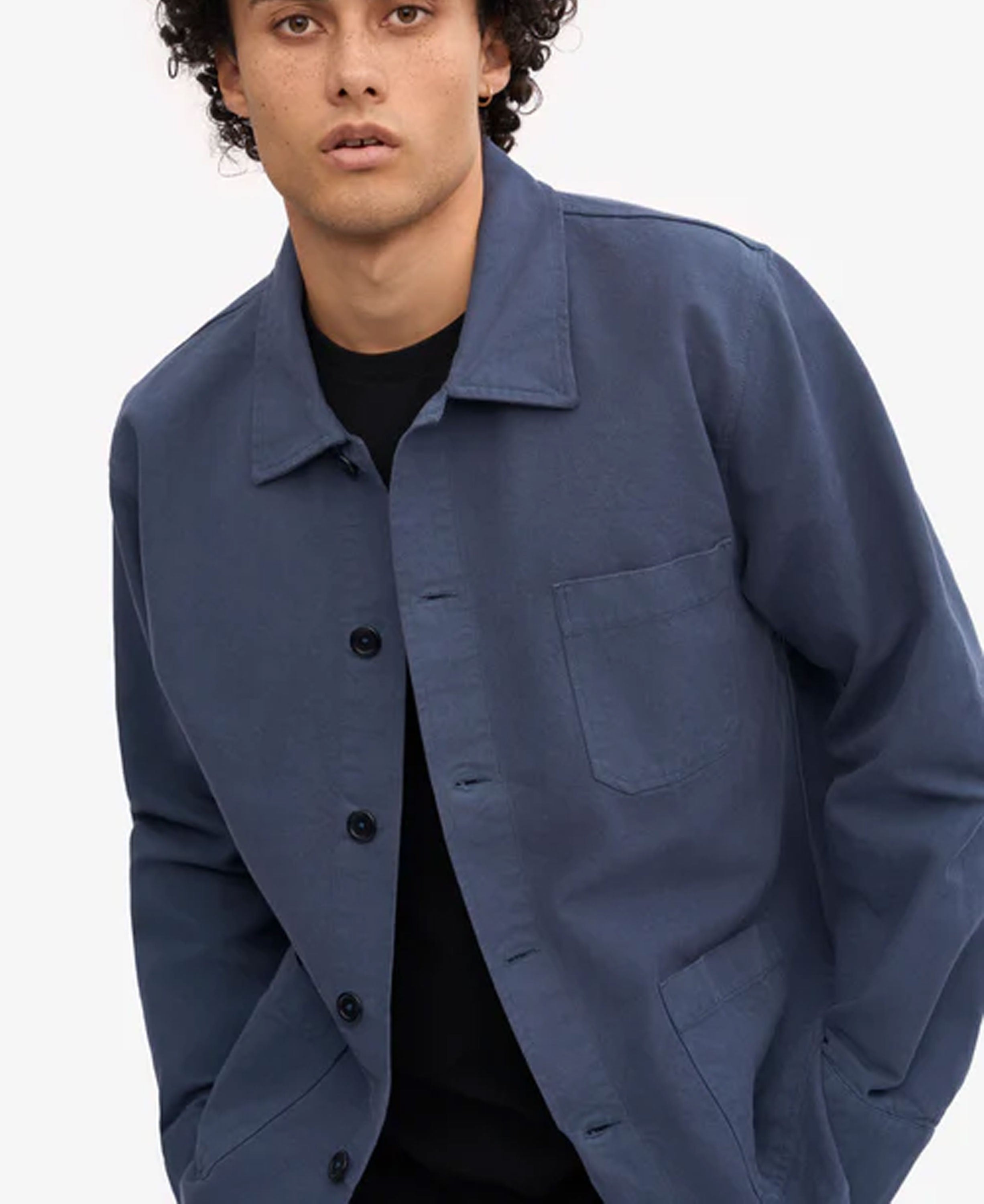 Organic Workwear Jacket - Petrol Blue