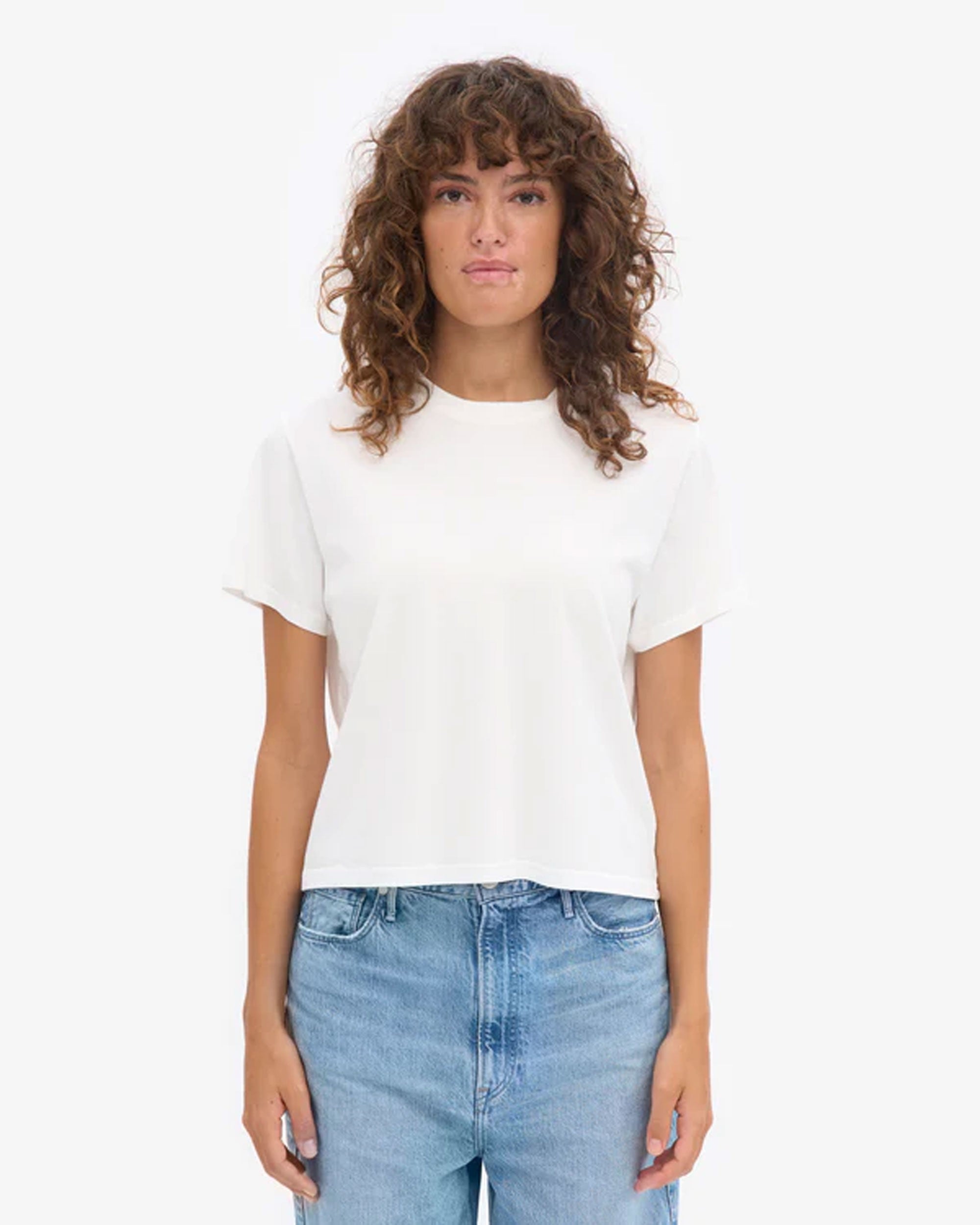 Organic Boxy Crop Tee - Optical White