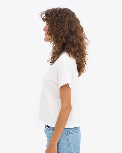 Organic Boxy Crop Tee - Optical White