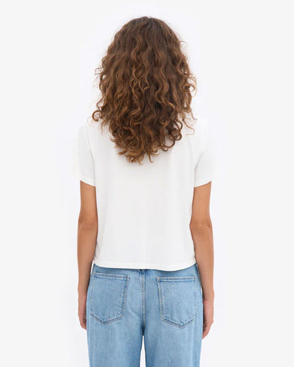Organic Boxy Crop Tee - Optical White