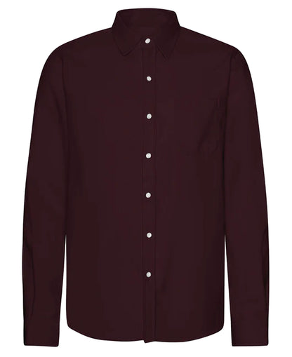 Organic Flannel Shirt - Oxblood Red
