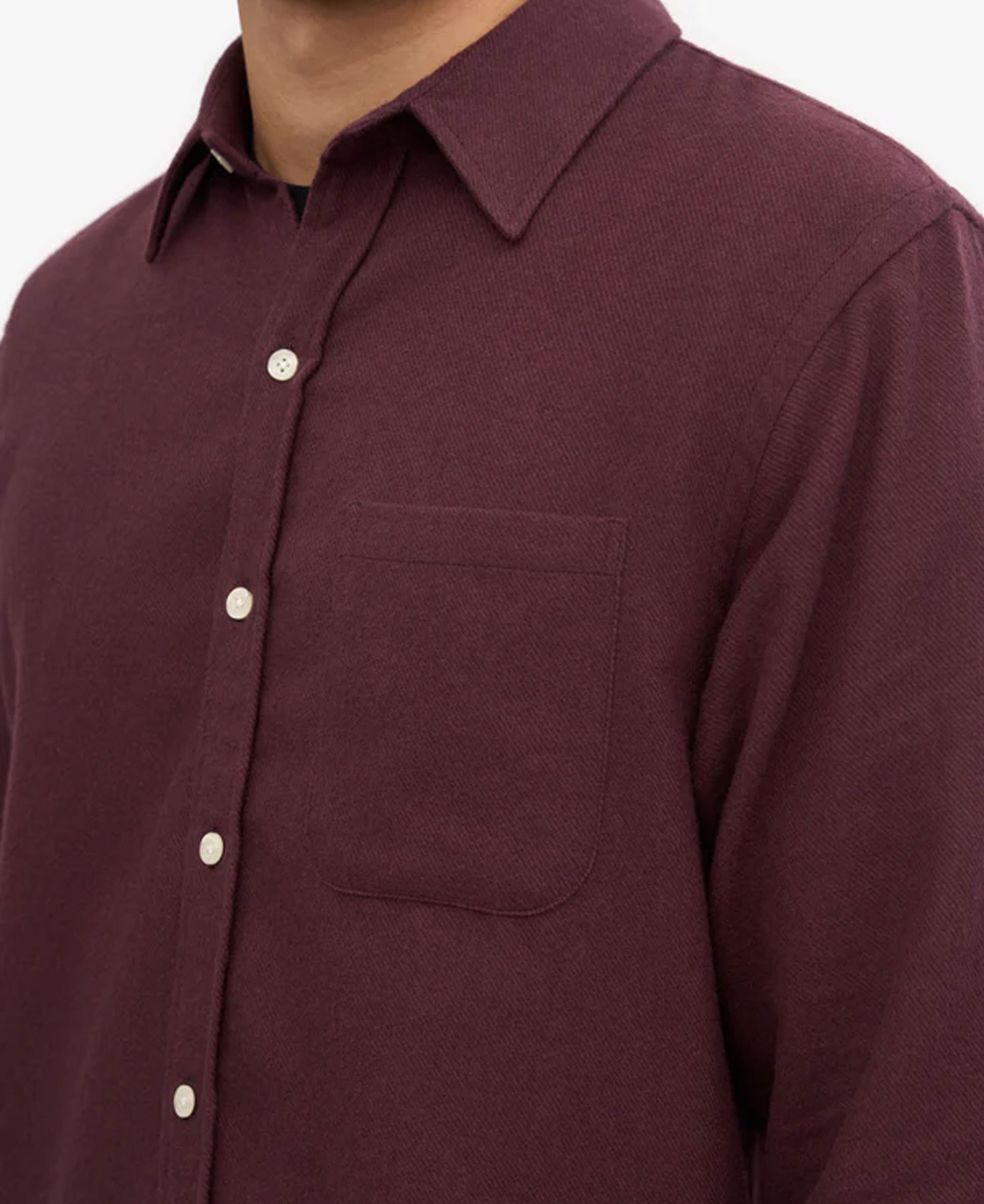 Organic Flannel Shirt - Oxblood Red