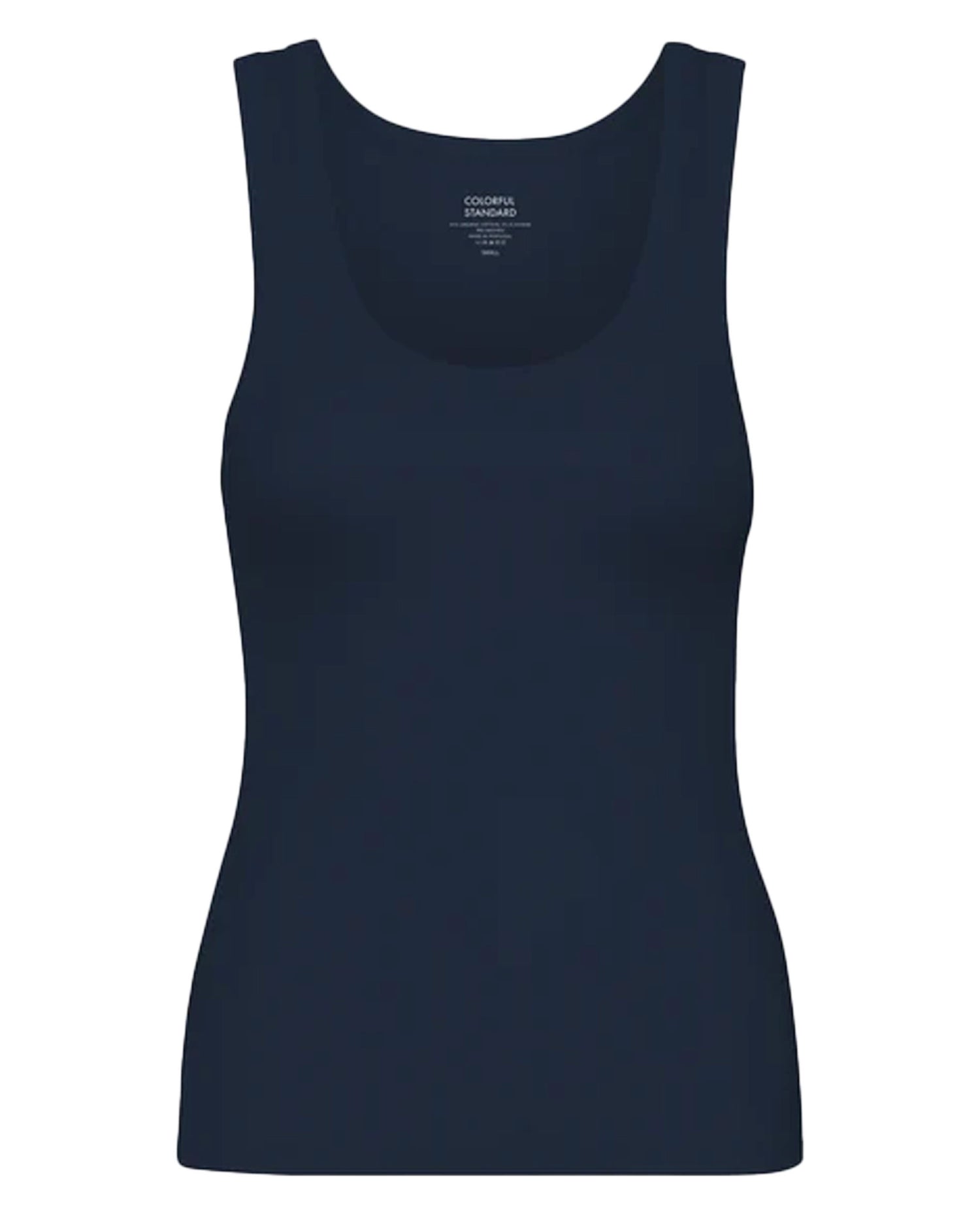 Women Organic Rib Tank Top - Navy Blue