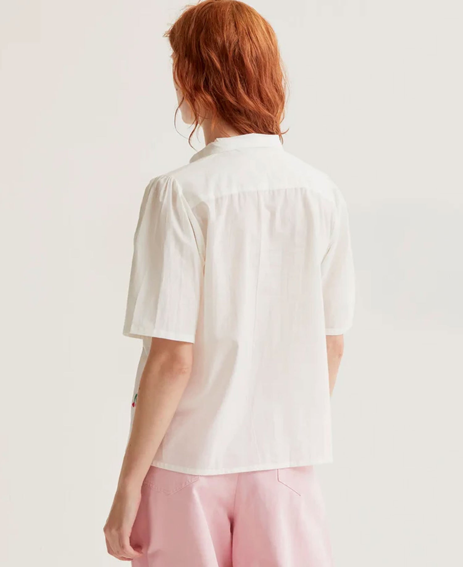 Cherries Cotton Shirt - Ecru