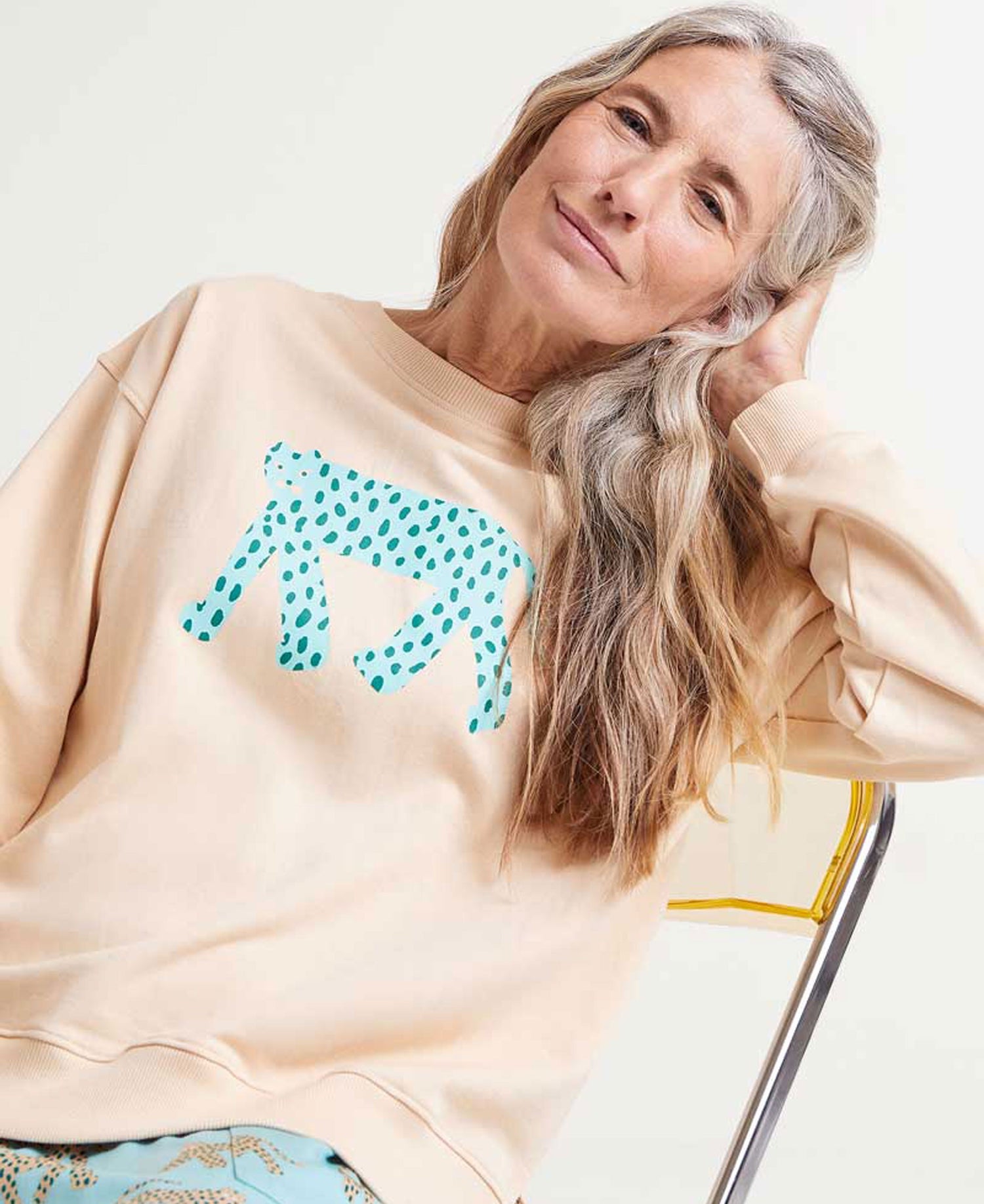 Jaguar Print Sweatshirt - Beige