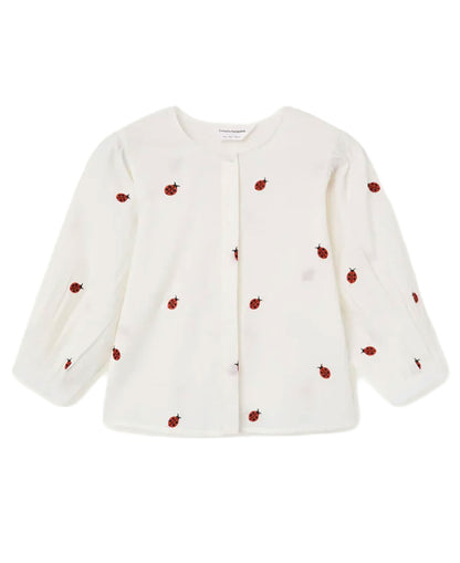 Ladybugs Cotton Shirt - Ecru