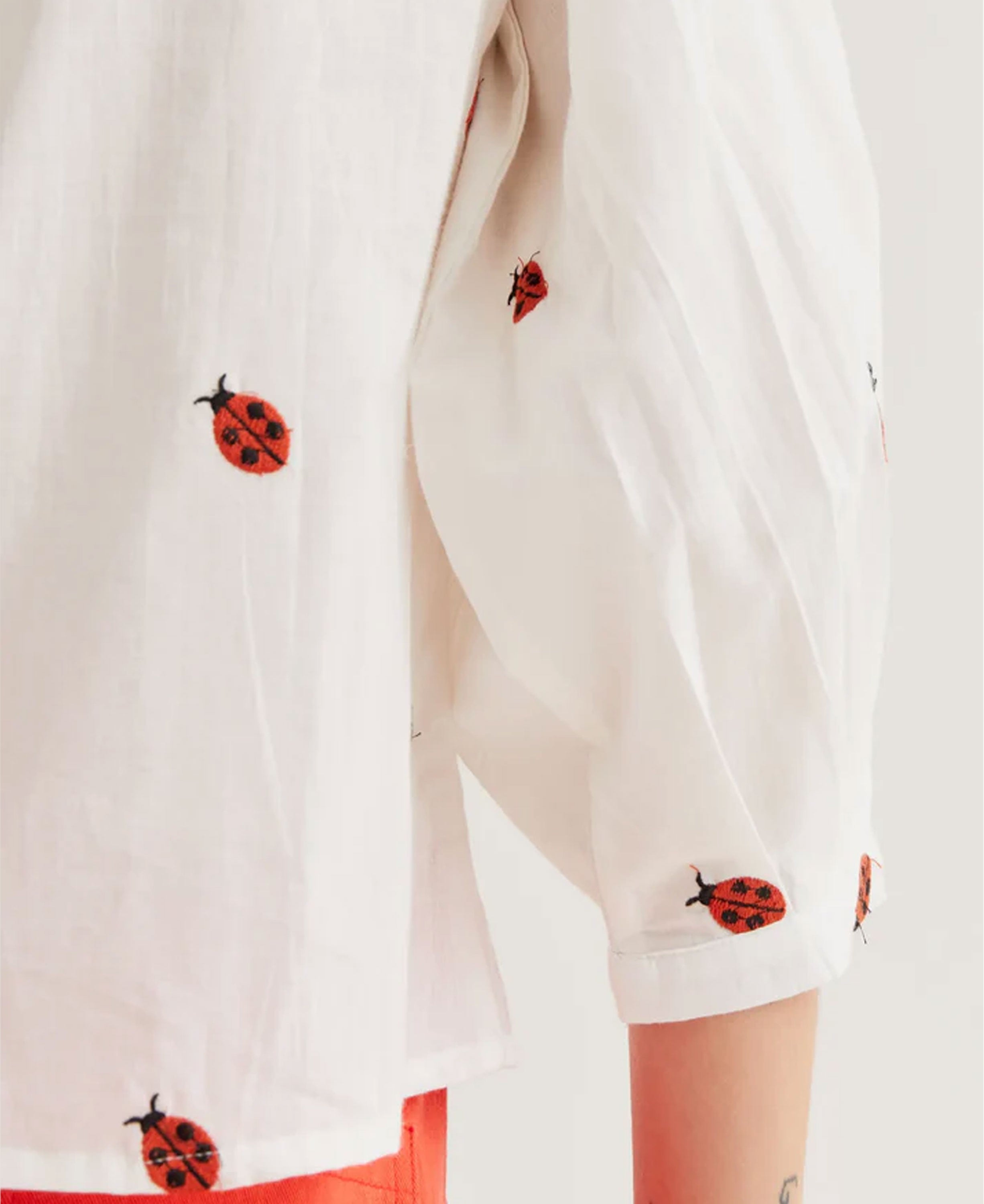 Ladybugs Cotton Shirt - Ecru