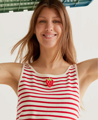 Stripe Top - White &amp; Red
