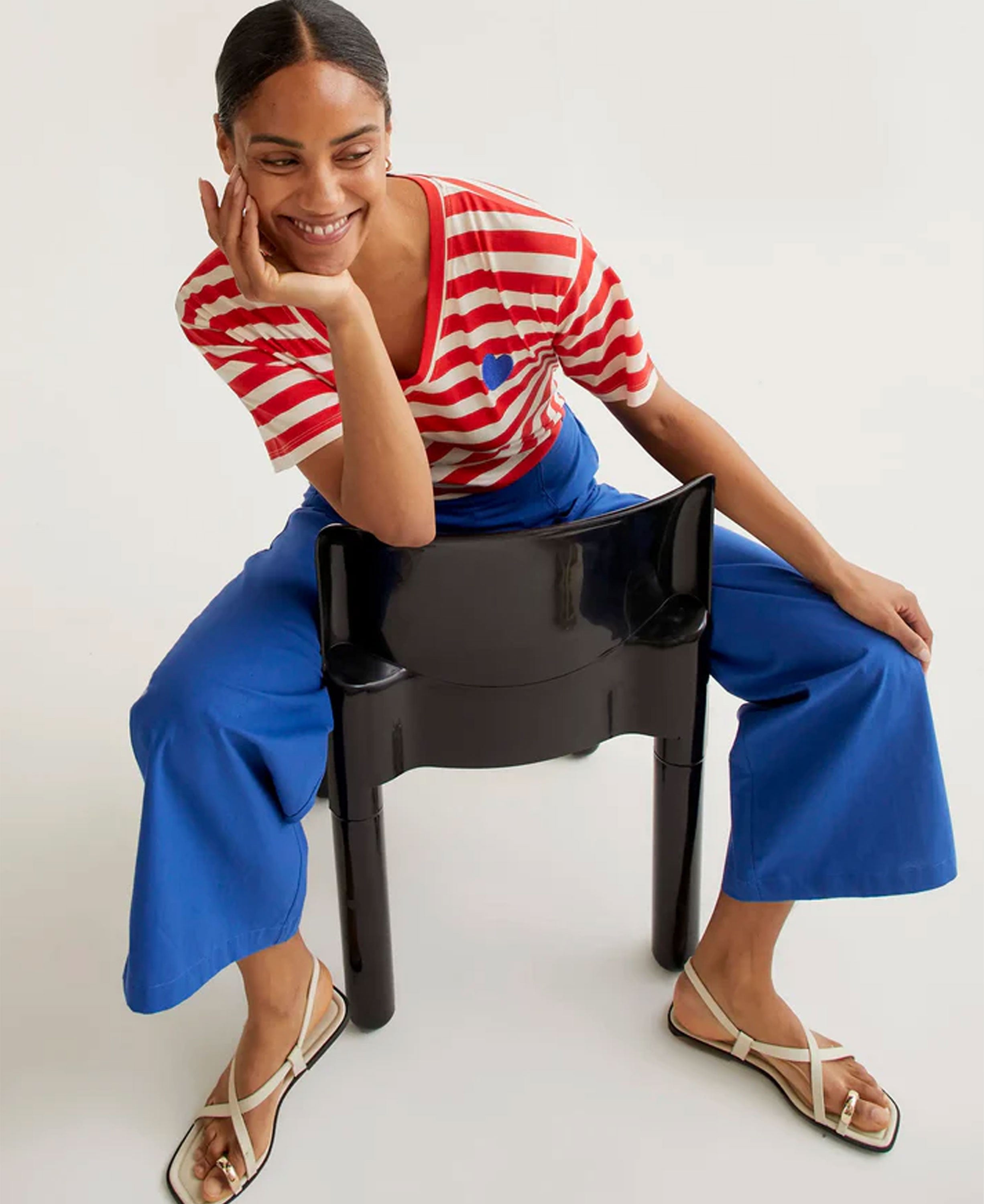 Stripes Cotton T-Shirt - White &amp; Red