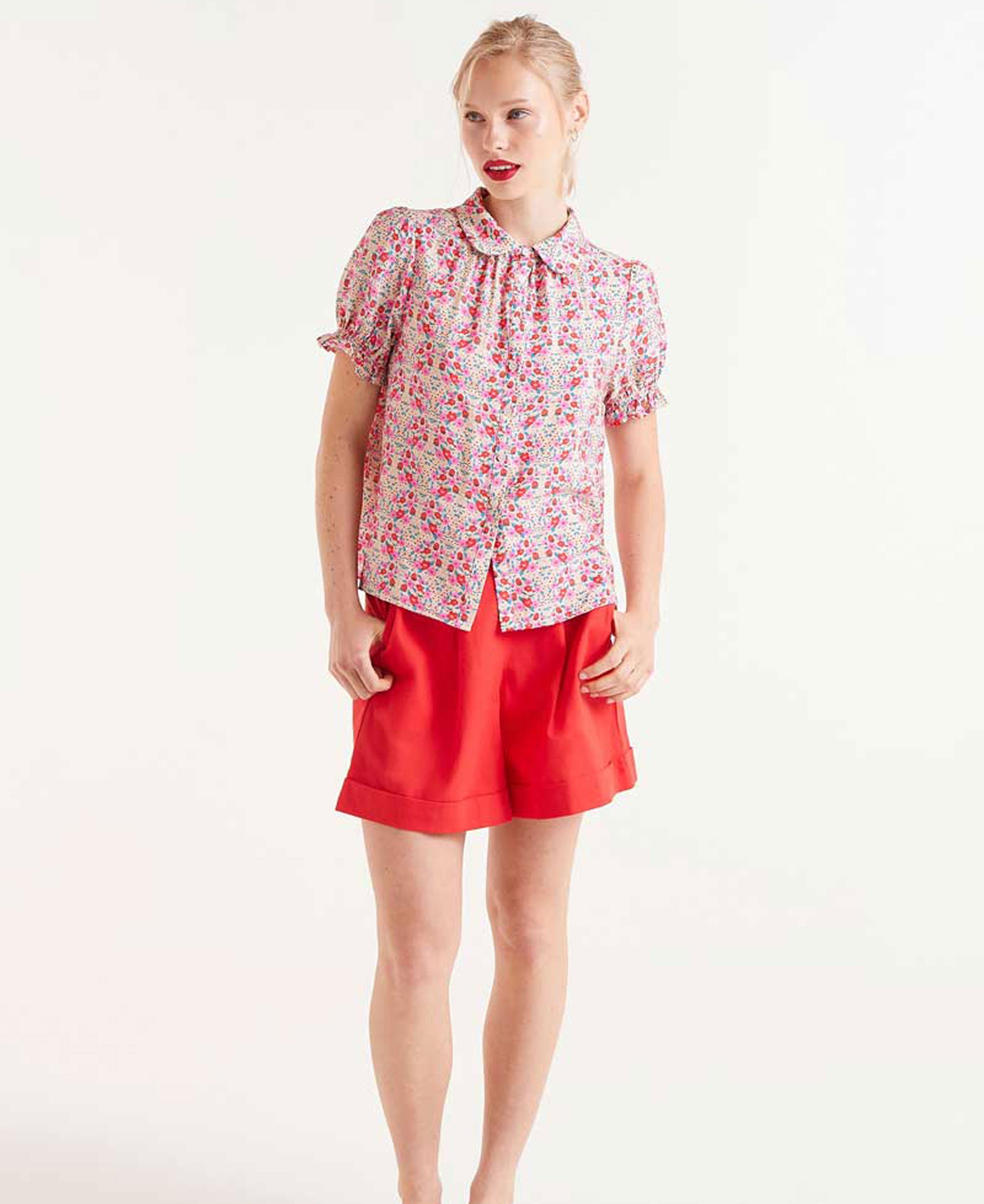 Sugar Print Short Sleeve Shirt - Flowers