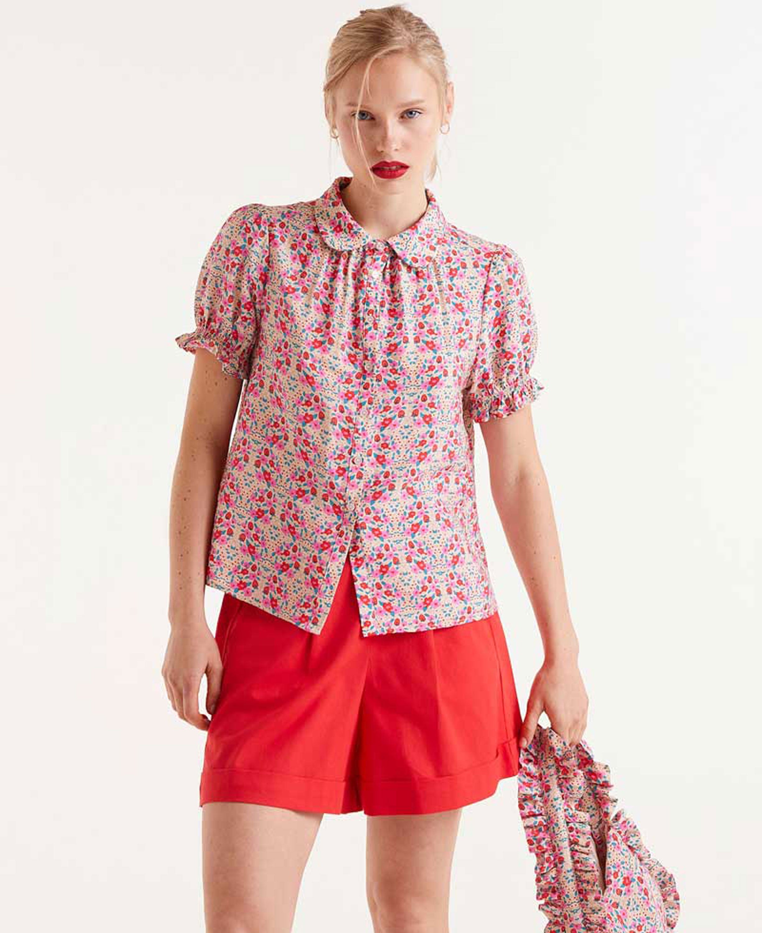 Sugar Print Short Sleeve Shirt - Flowers