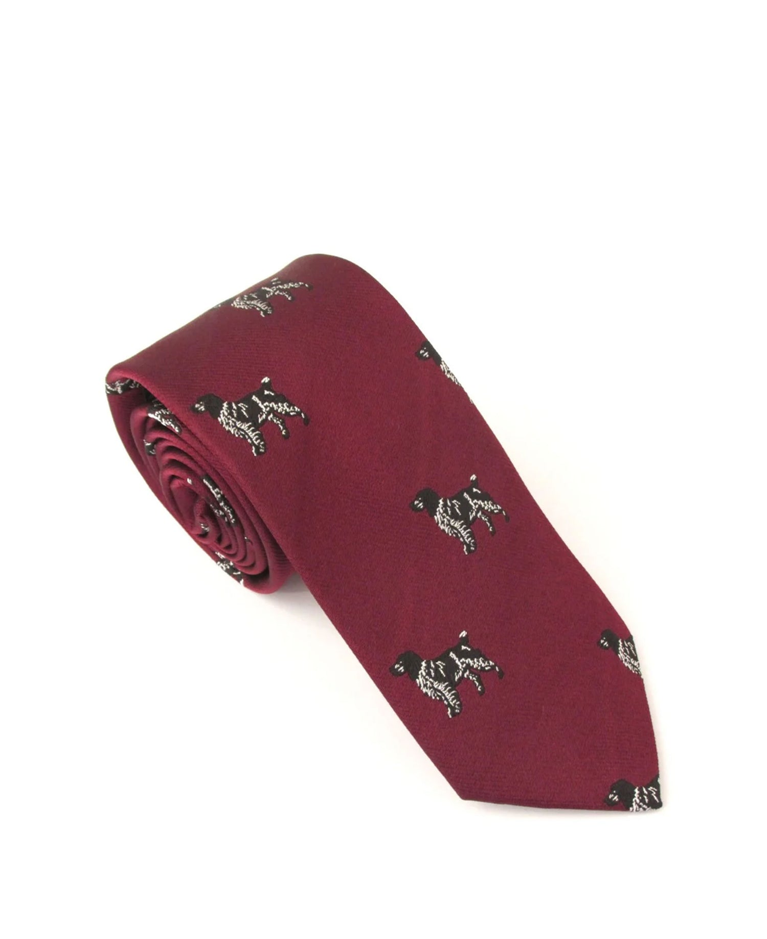 Country Silk Tie - Spaniel Burgundy