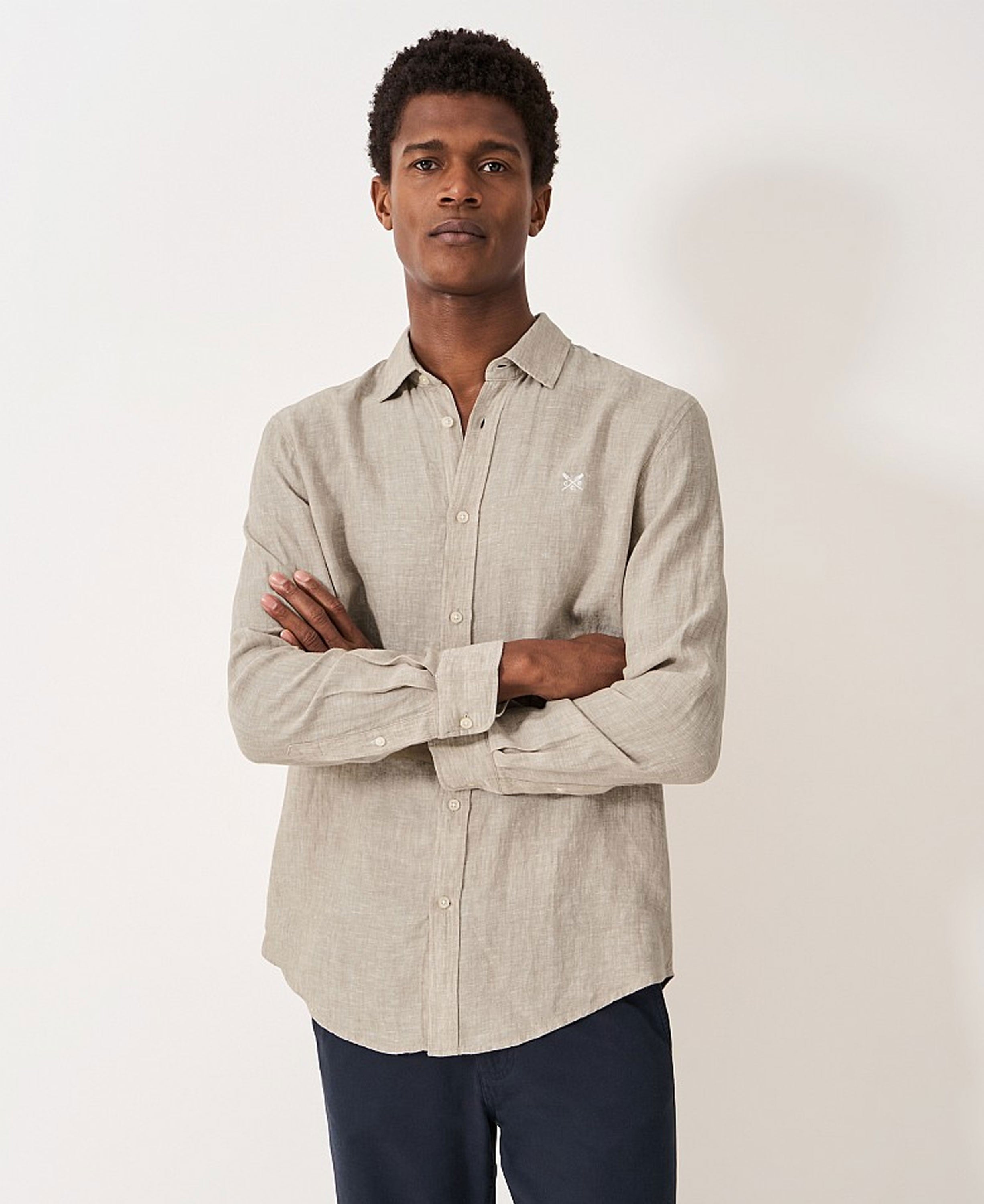 Long Sleeve Linen Shirt - Sand Heritage White