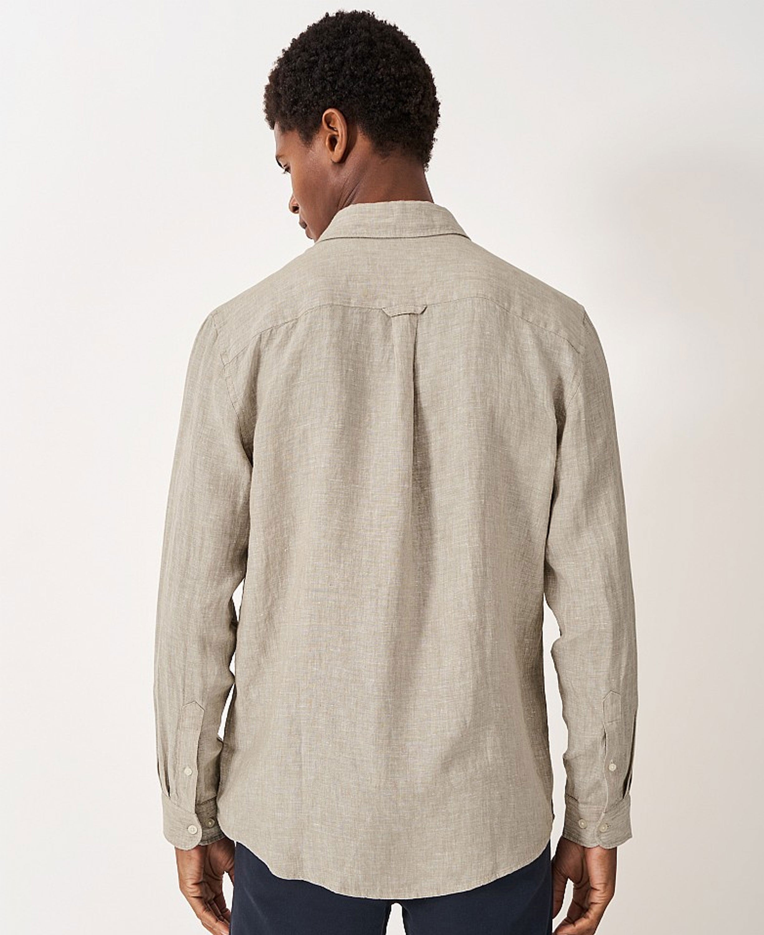 Long Sleeve Linen Shirt - Sand Heritage White