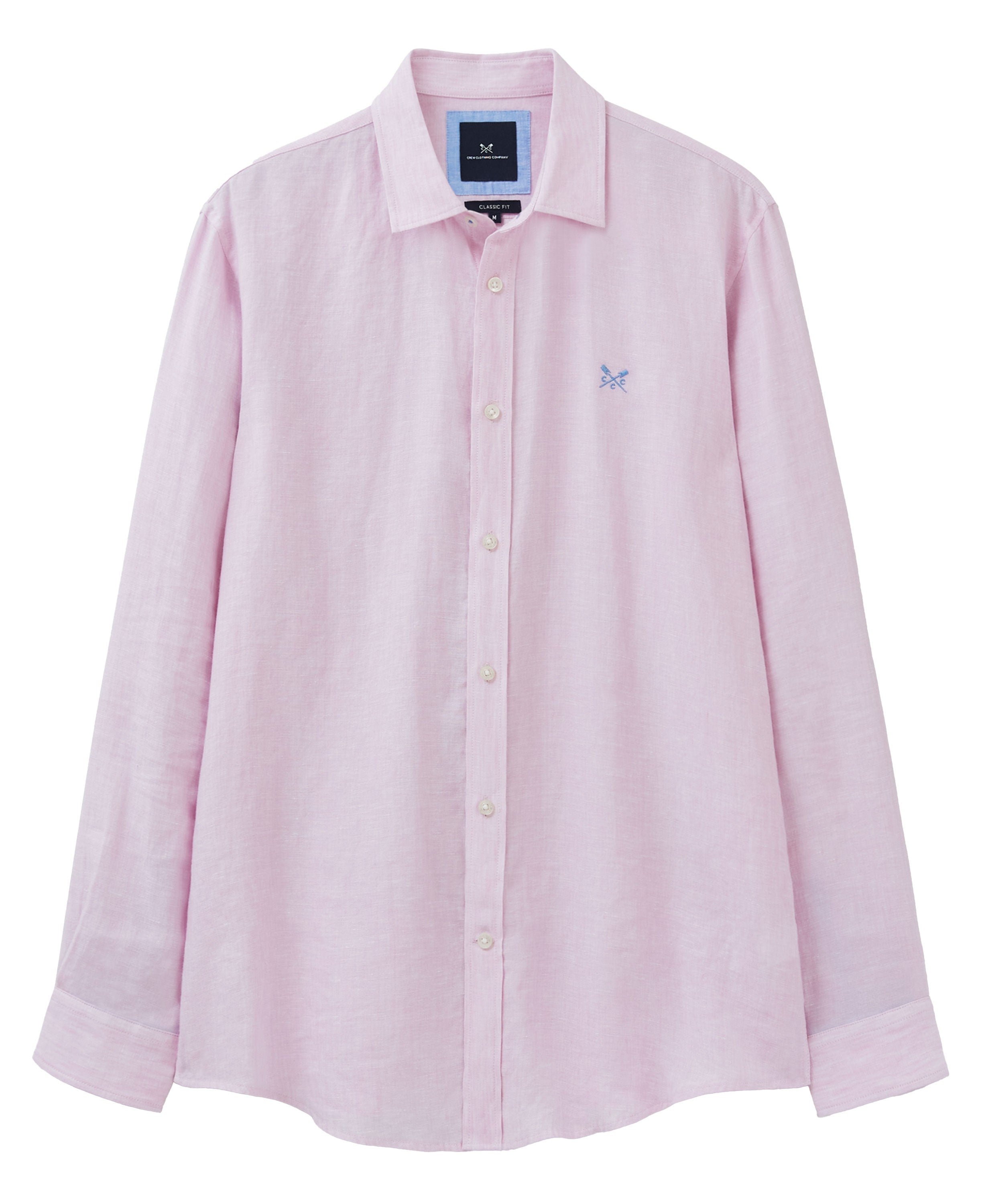 Long Sleeve Linen Shirt - Heritage Pink White