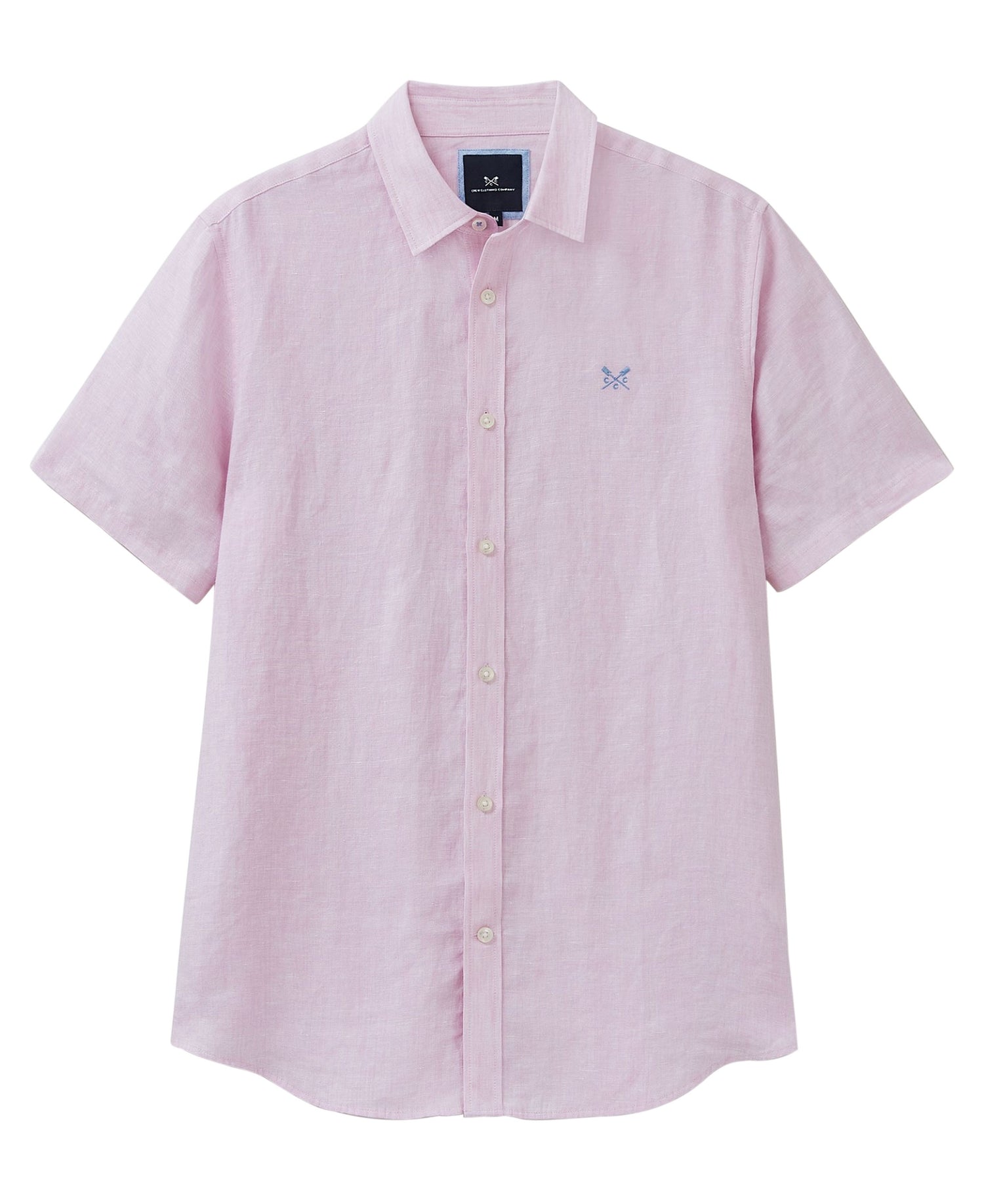 Short Sleeve Linen Shirt - Heritage Pink White