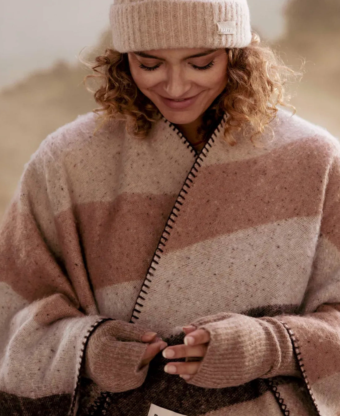 Darty Fingerless Gloves - Light Brown