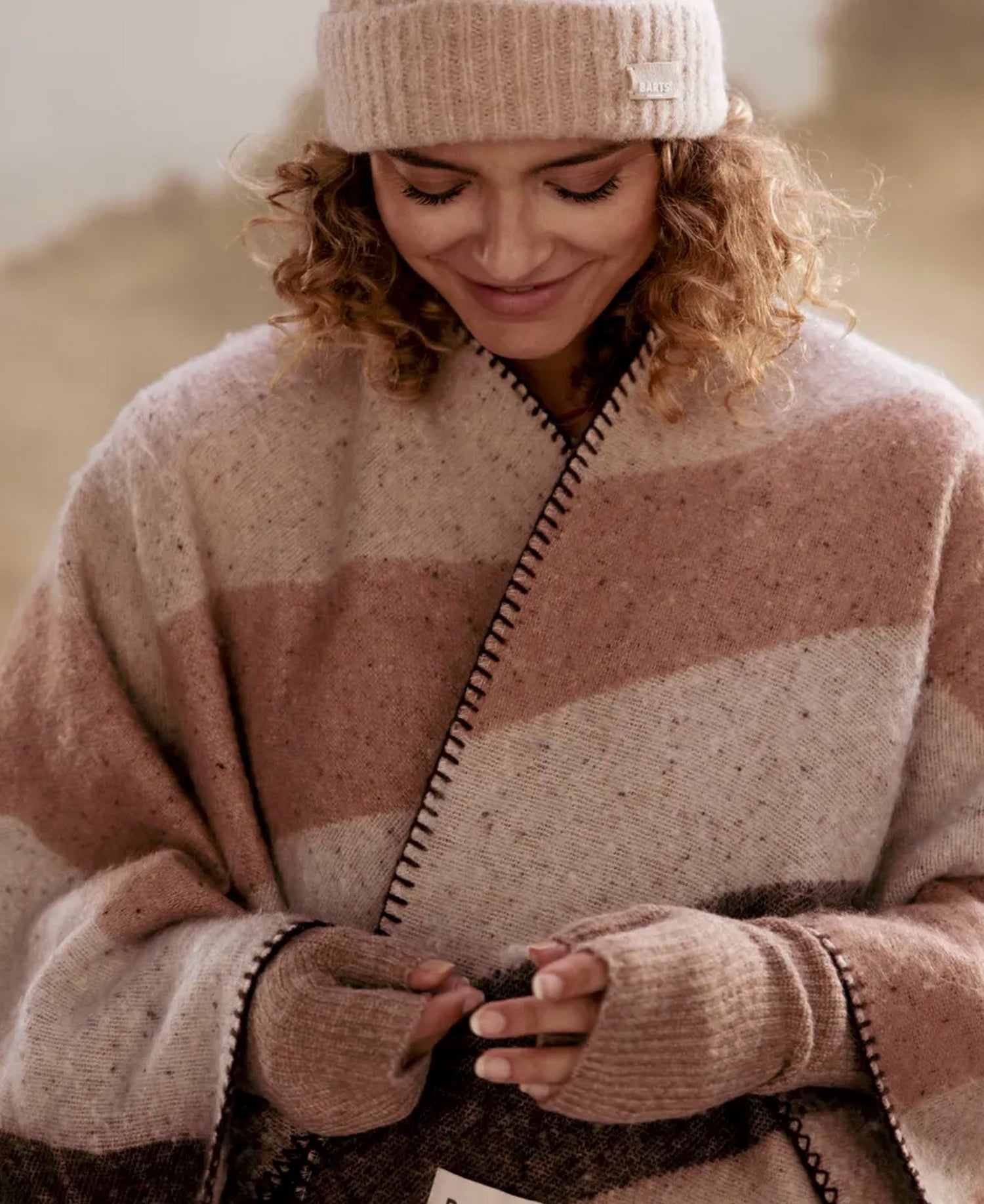 Darty Fingerless Gloves - Light Brown