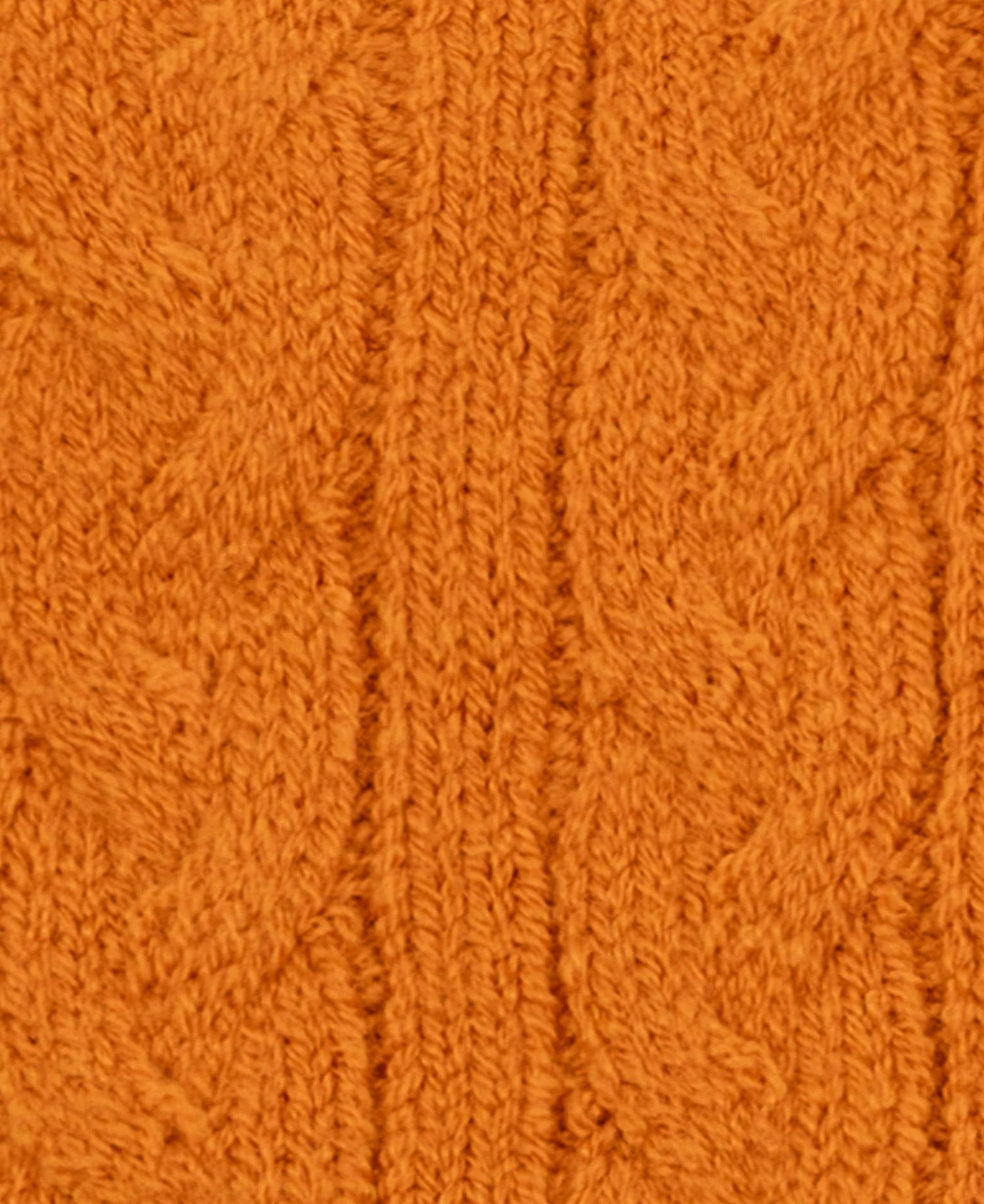 Cable Knit Gloves Fleece Lining - Pumpkin