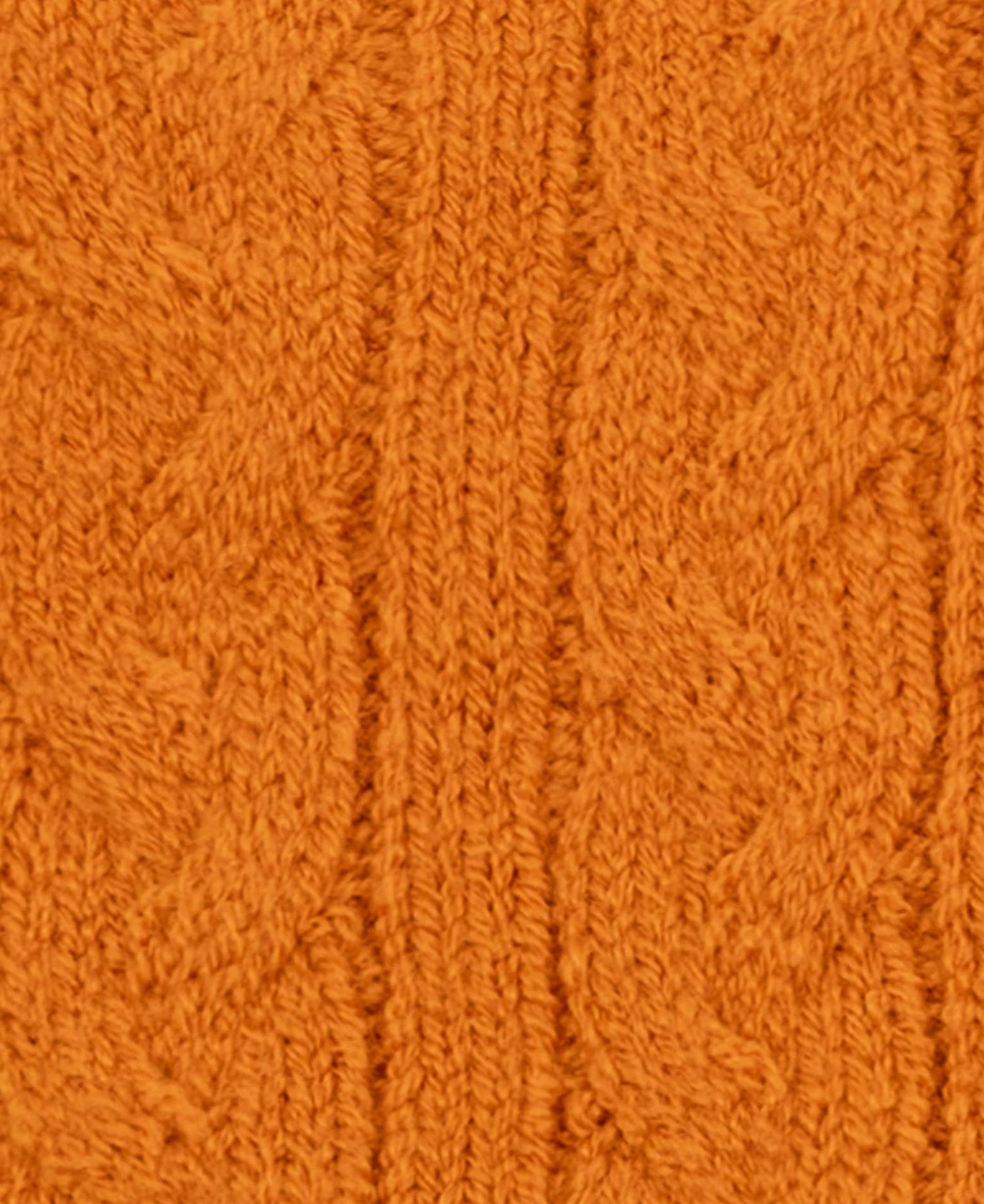 Cable Knit Gloves Fleece Lining - Pumpkin