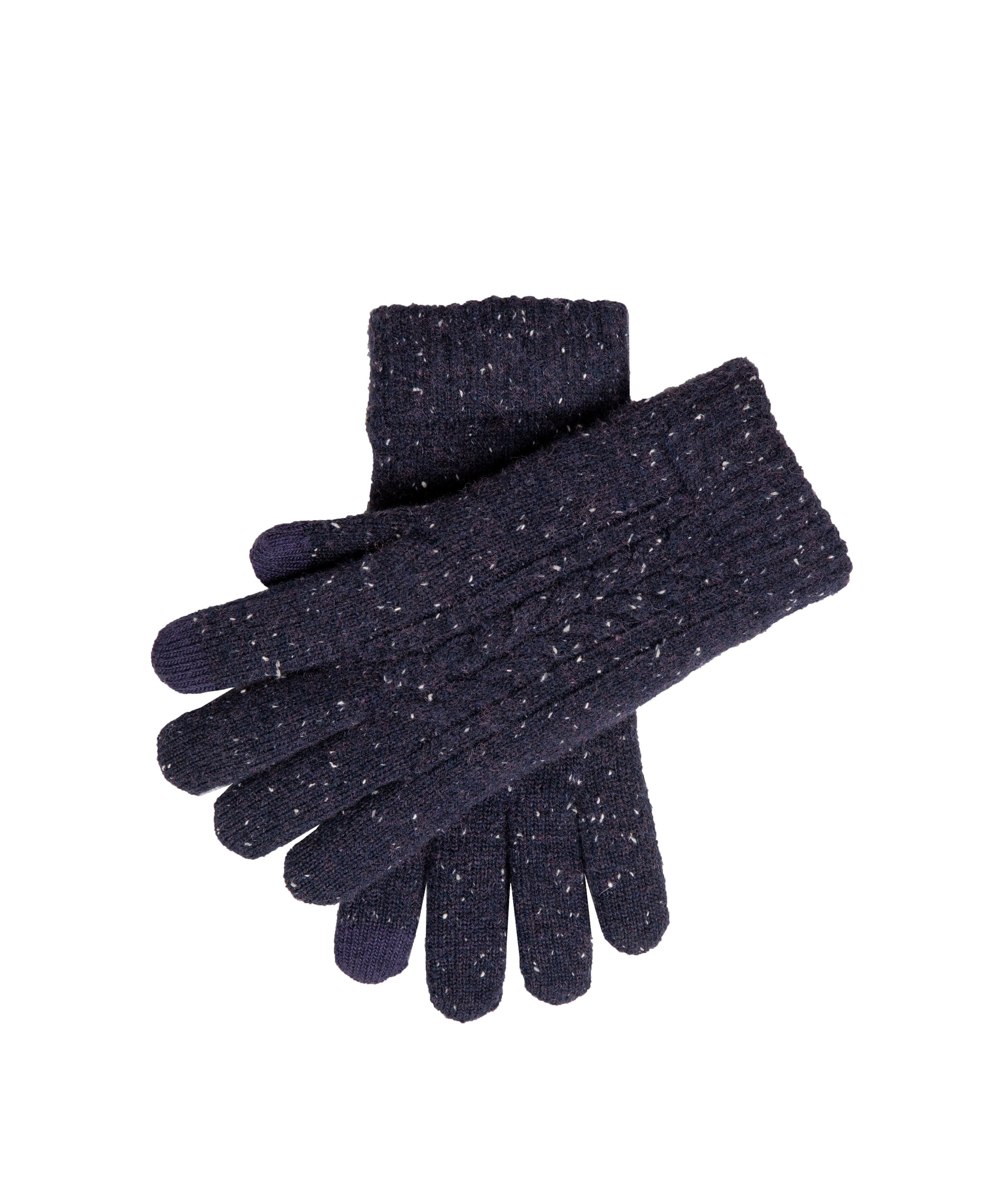 Lacock Cable Knit Gloves - Navy