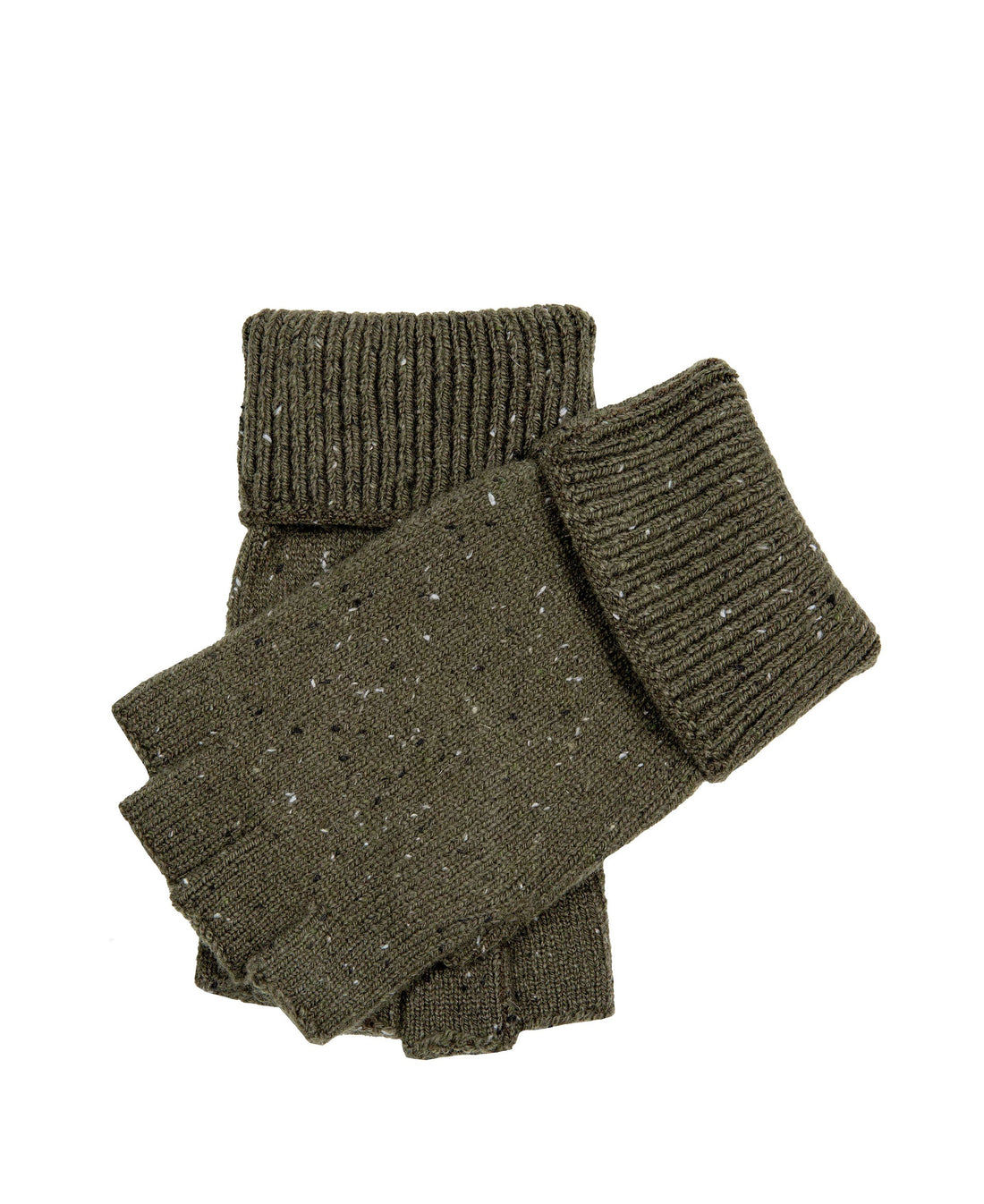 Lymington Half Finger Knitted Gloves - Olive