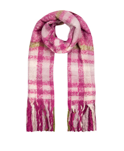 Check Blanket Scarf - Fuchsia