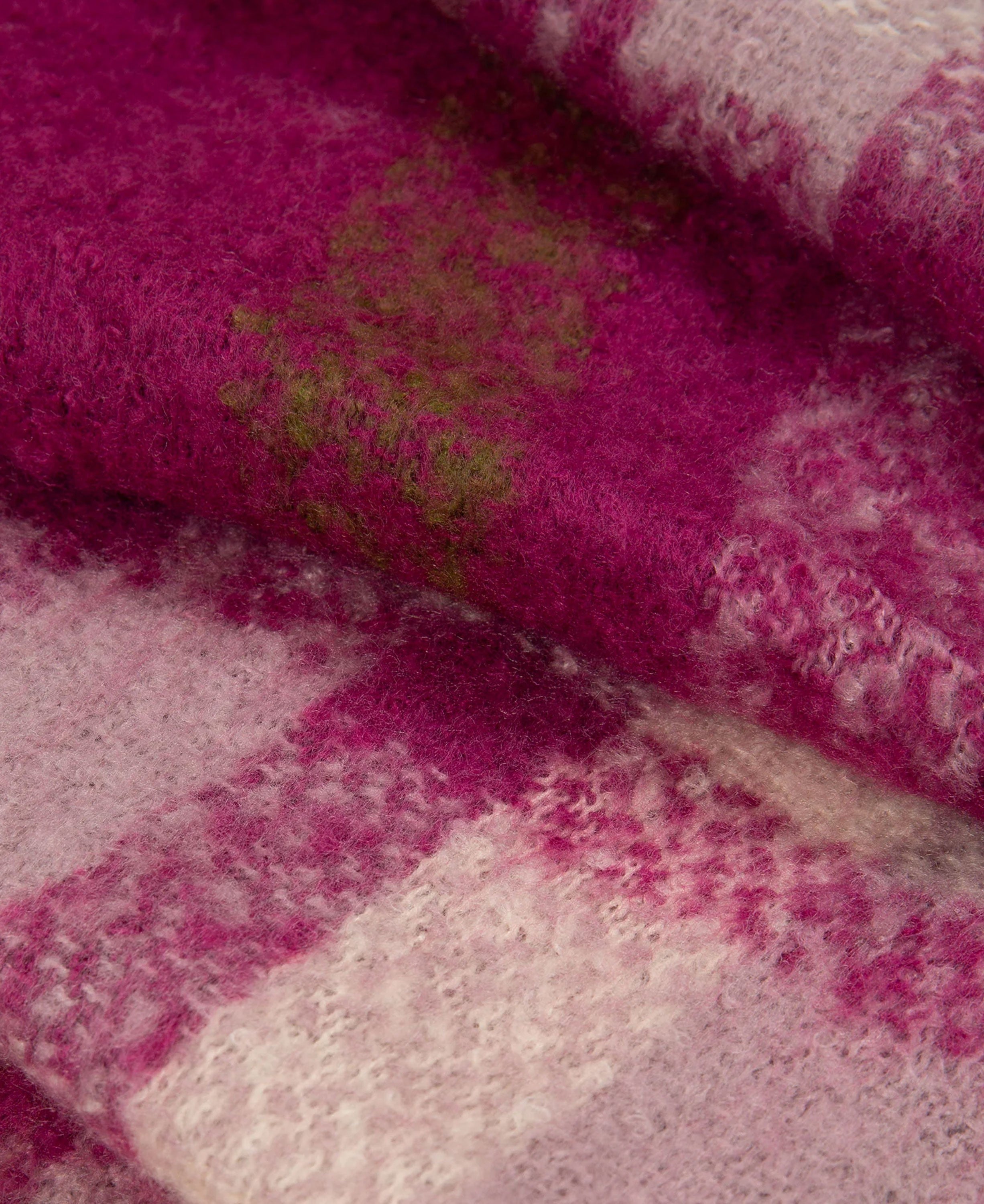 Check Blanket Scarf - Fuchsia