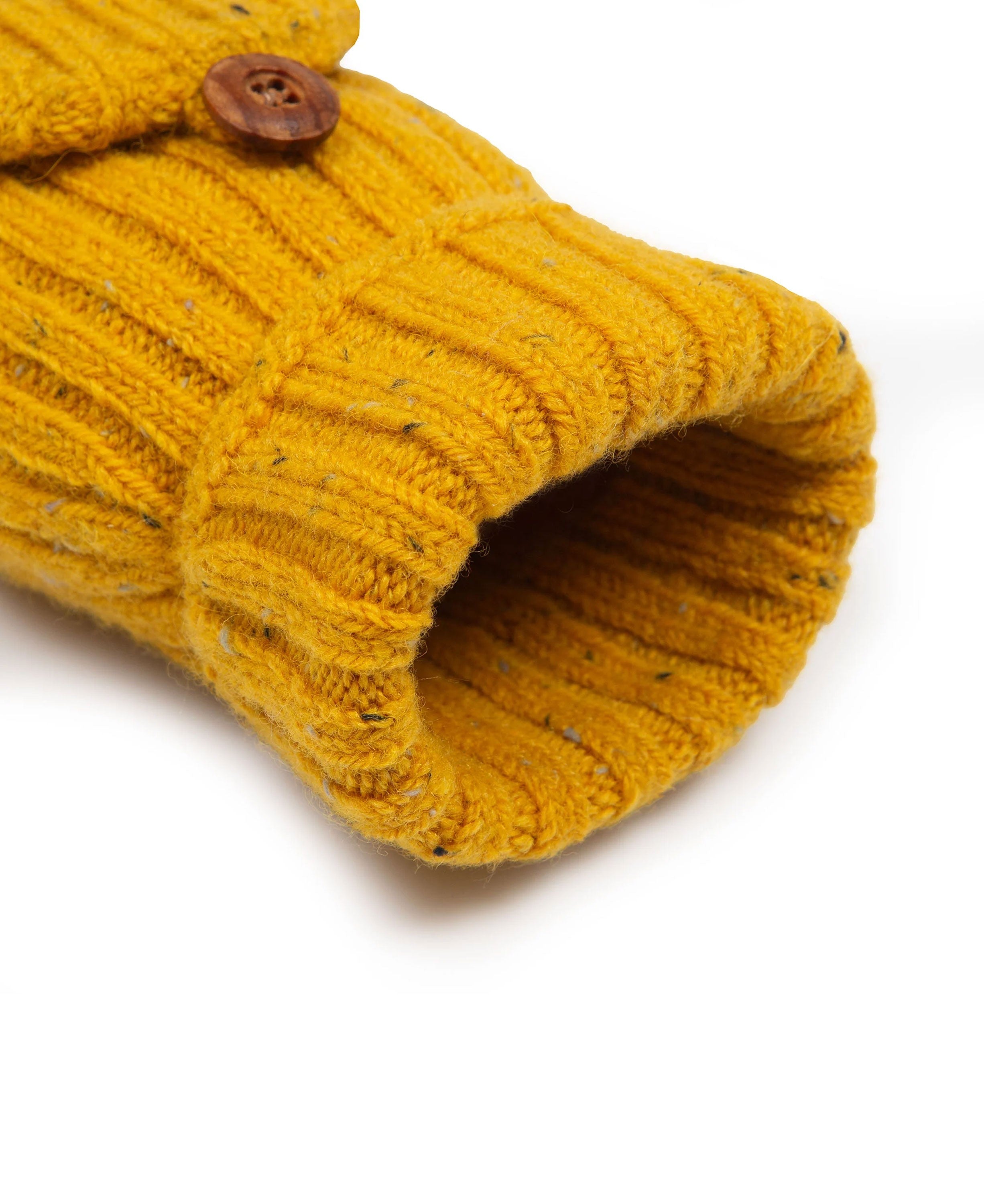 Half Finger Knitted Gloves - Ochre