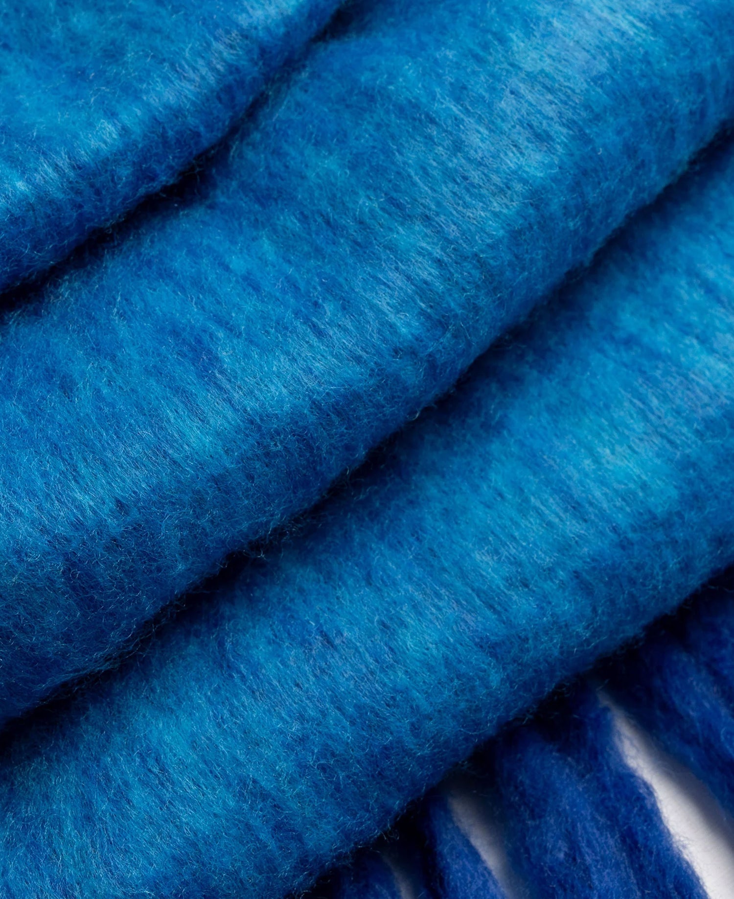 Soft Blanket Scarf With Contrast Edges - Cobalt/Tangerine