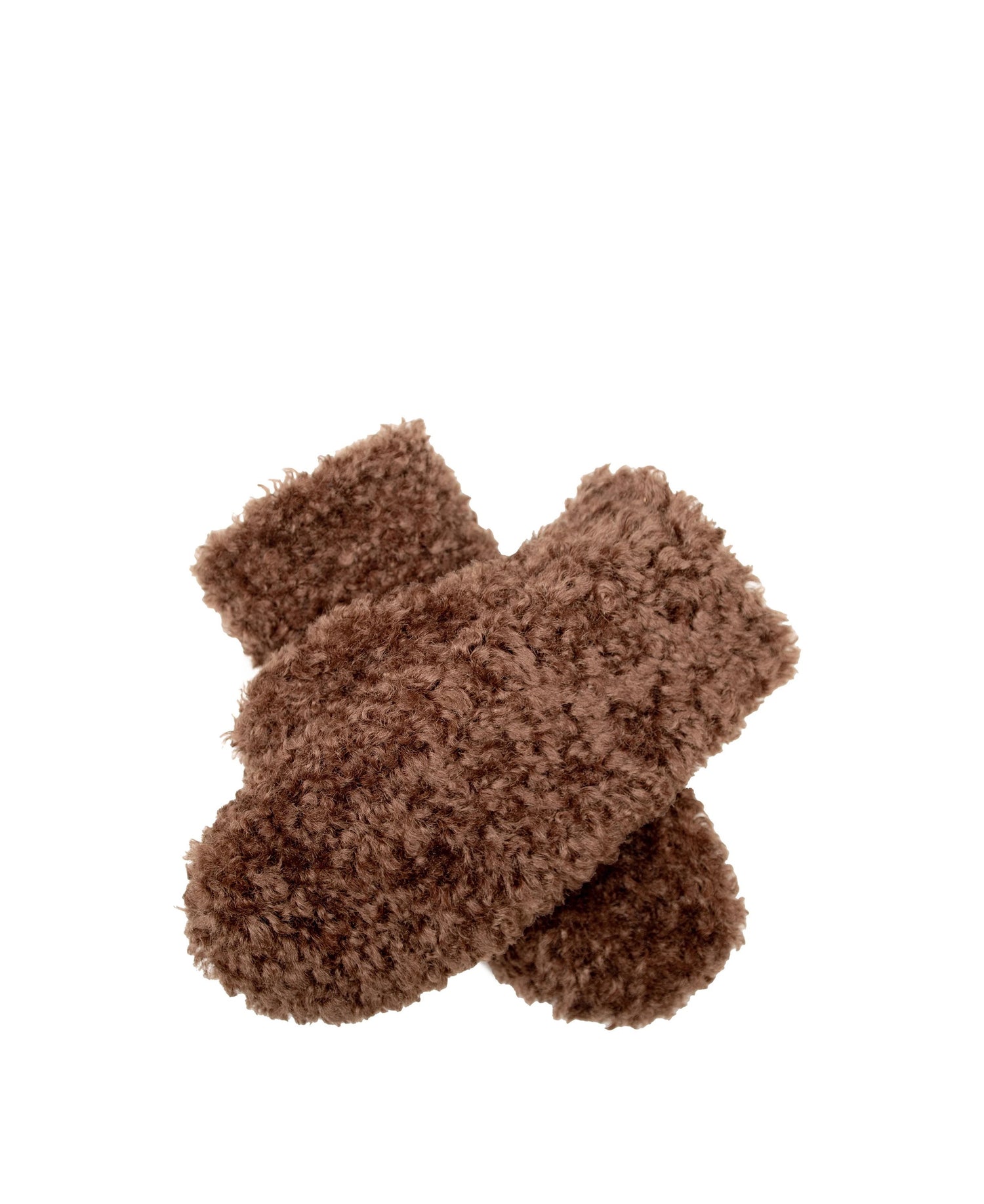 Teddy Fur Mittens - Chocolate