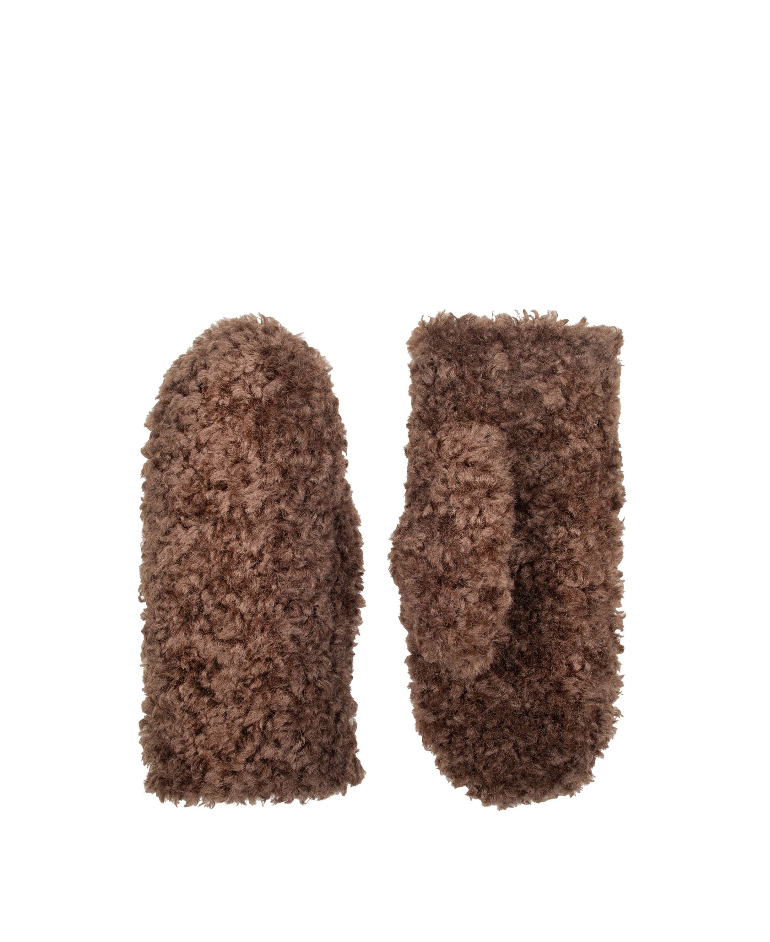 Teddy Fur Mittens - Chocolate