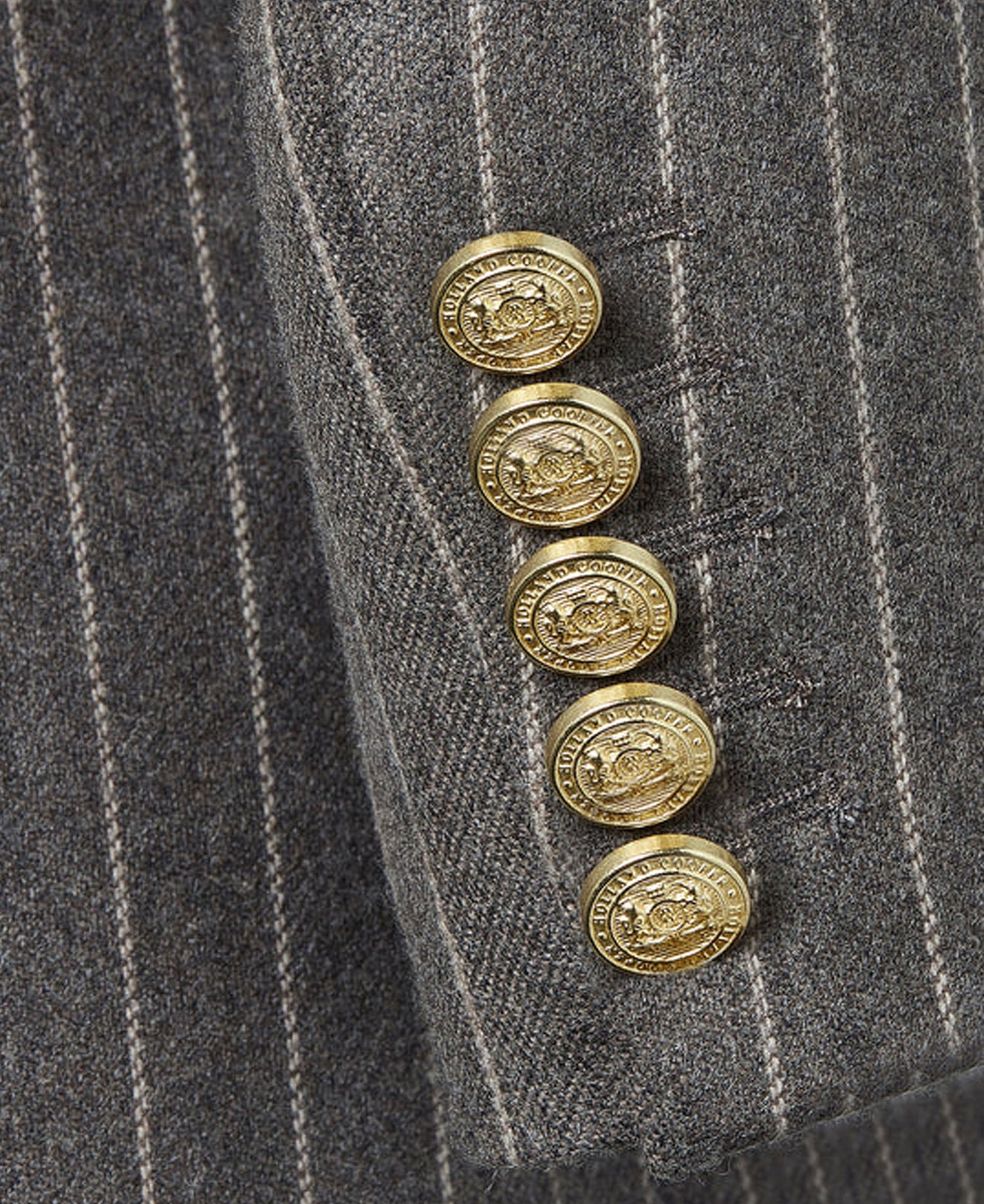 Double Breasted Blazer - Soft Grey Pinstripe