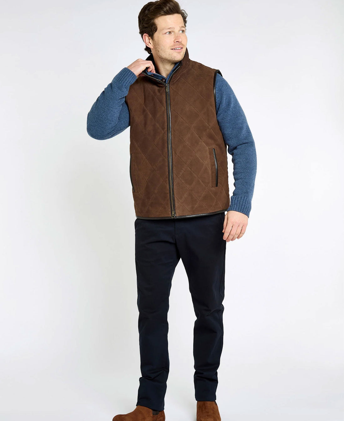 Bellamont Goat Suede Gilet - Walnut