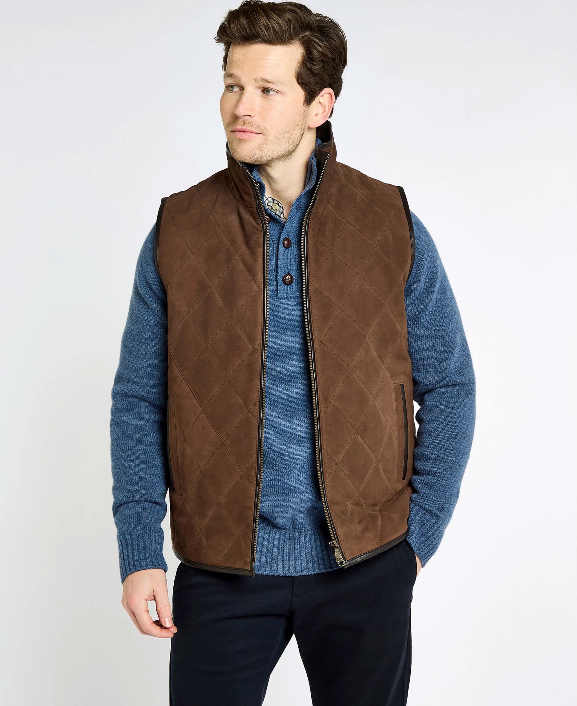 Bellamont Goat Suede Gilet - Walnut